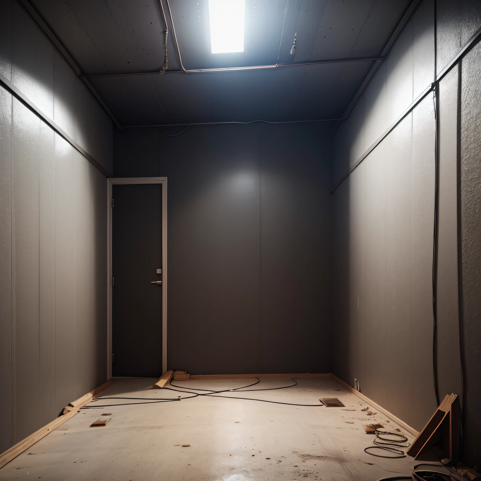 black basement walls with  Insulating and Vapor Barrier