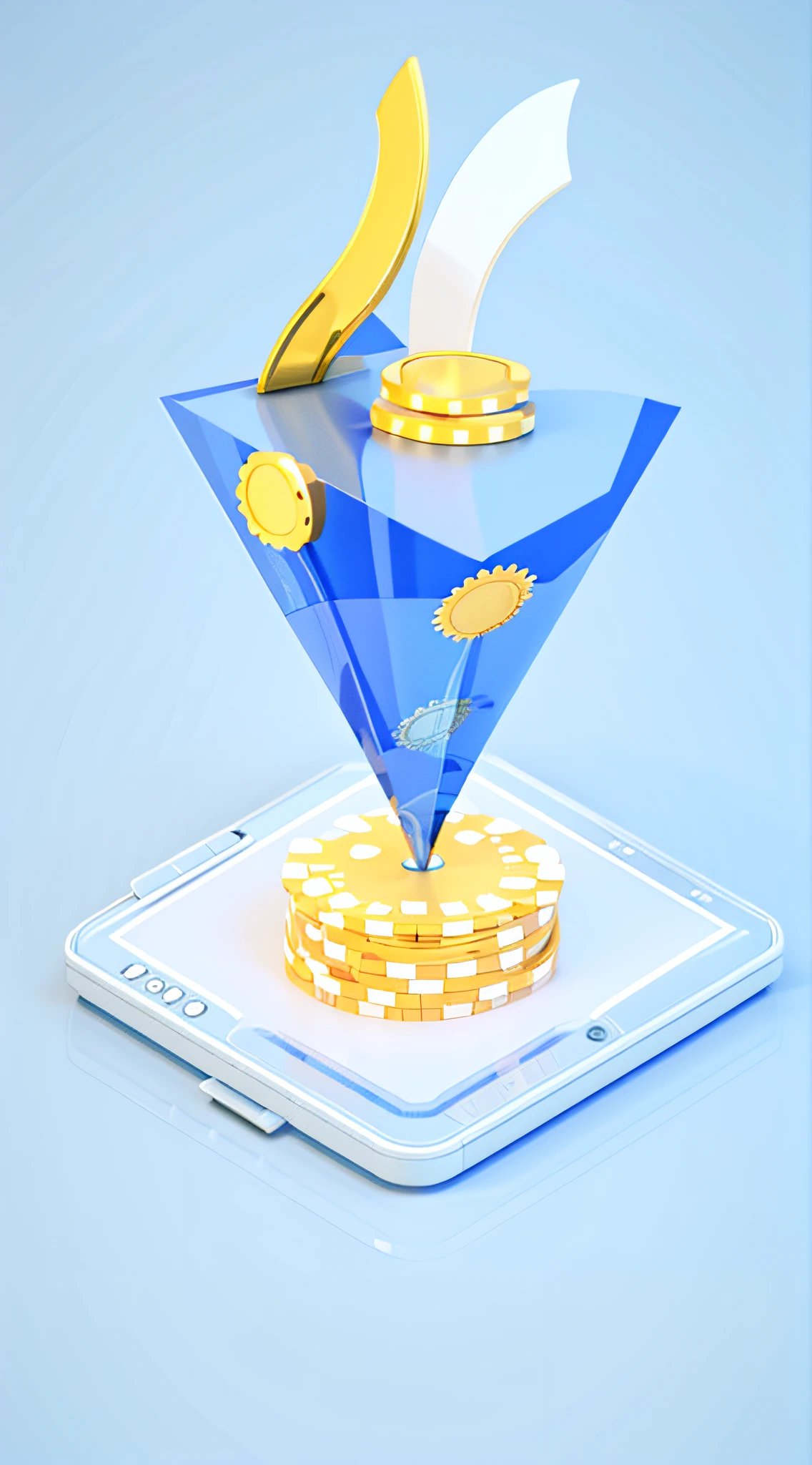 Close-up of a mobile phone，Take out a wad of money from it, 3 d icon for mobile game, Simple and clean illustration, Commercial illustration, 2. 5 d illus, Simple illustration, 3d grainy aesthetic illustration, 2 d illustration, 2D illustration, cone, depicted as a 3 d render, 3D illustration, 3 D 插图, Concept illustration