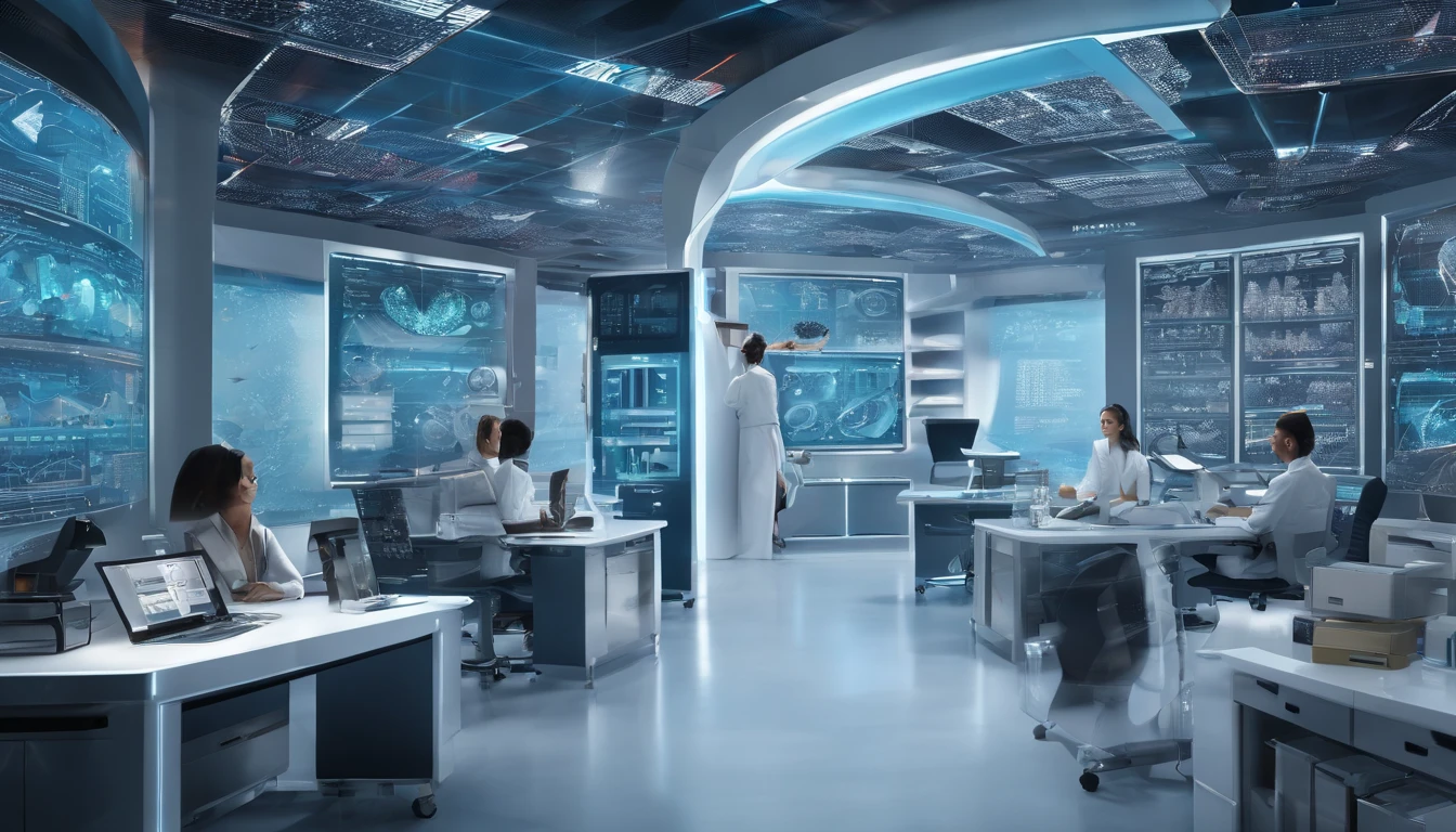 A girl in a laboratory, scientific research, advanced technology, intense concentration, detailed equipment, precise measurements, precise calculations, cutting-edge experiments, futuristic atmosphere, 3D renderings, high-res data visualizations, intricate data patterns, meticulous data analysis, innovative discoveries, microscope imaging, complex algorithms, information extraction, big data analysis, powerful computing, advanced data models, secure data storage, cutting-edge data analytics, real-time data processing, intricate data networks, detailed data record keeping, data privacy and security, data-driven decision making, state-of-the-art laboratory equipment, cutting-edge research methodologies, advanced data mining techniques, sophisticated data visualization tools, efficient data handling, comprehensive data organization, accurate data interpretation, collaborative research environment, multidisciplinary investigations, innovative data representation.

(best quality, 4k, high-res, masterpiece:1.2), ultra-detailed, (realistic, photorealistic, photo-realistic:1.37), scientific, modern, vibrant colors, progressive lighting, futuristic aesthetics.