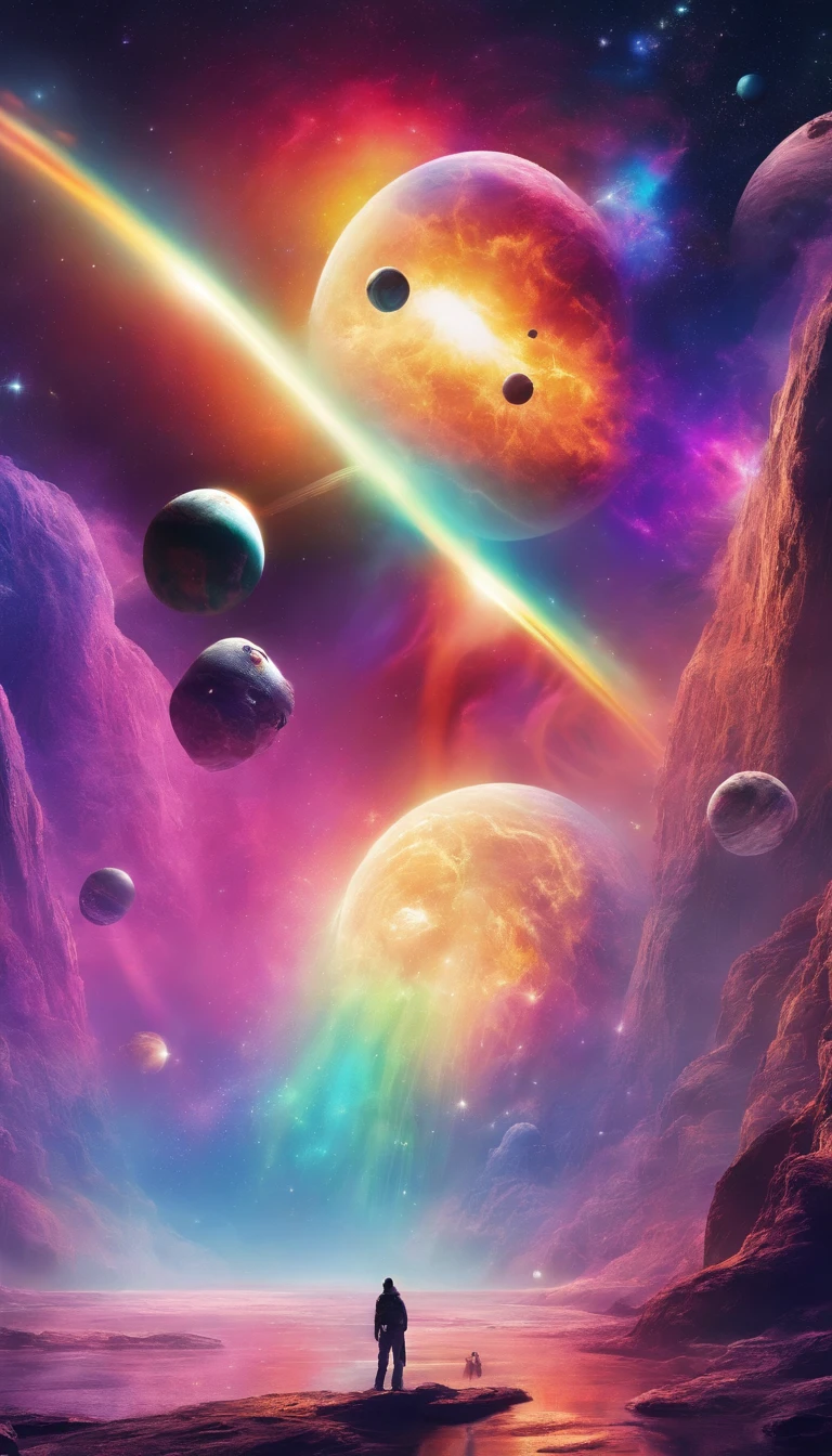Phantoms on an exotic planet, Bright rainbows and planets with rings in the sky