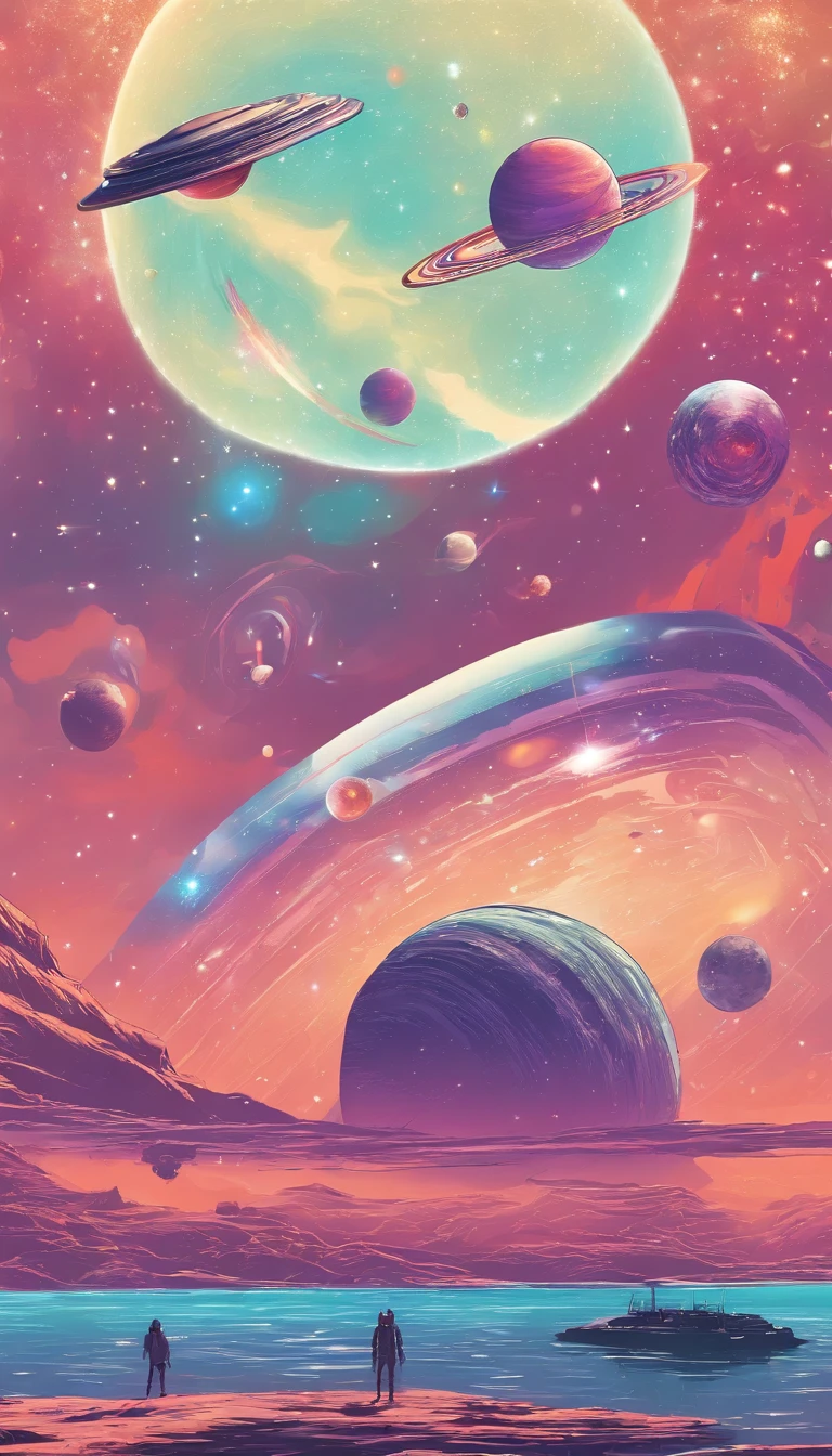 Phantoms on an exotic planet, Bright rainbows and planets with rings in the sky