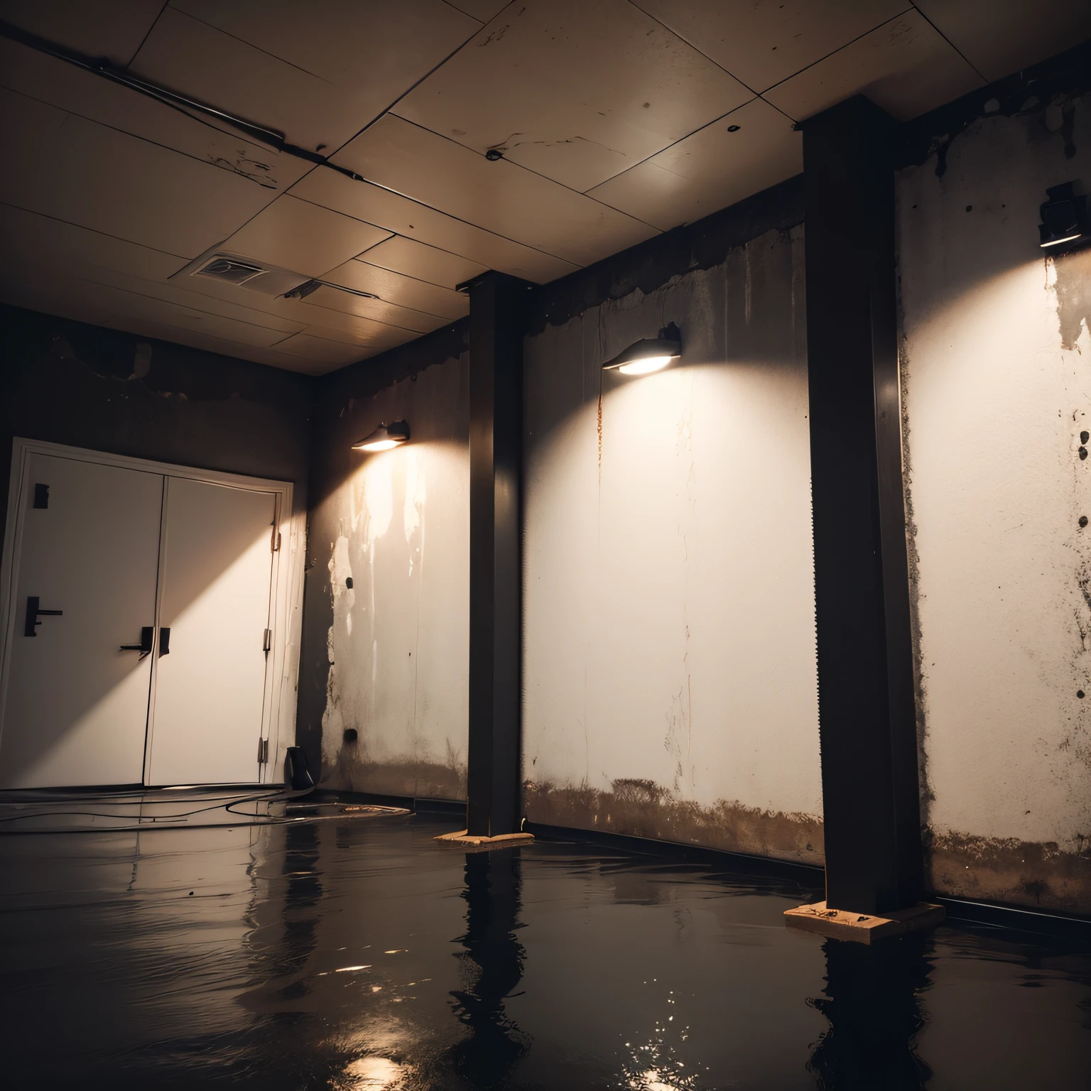 black basement walls with Safety with Sump Pump