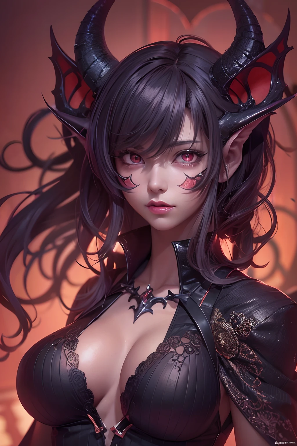 demon anime girl, beautiful succubus, detailed digital anime art, extremely detailed artgerm, anime style 4 k, portrait of demon girl, demon girl, very beautiful anime cat girl