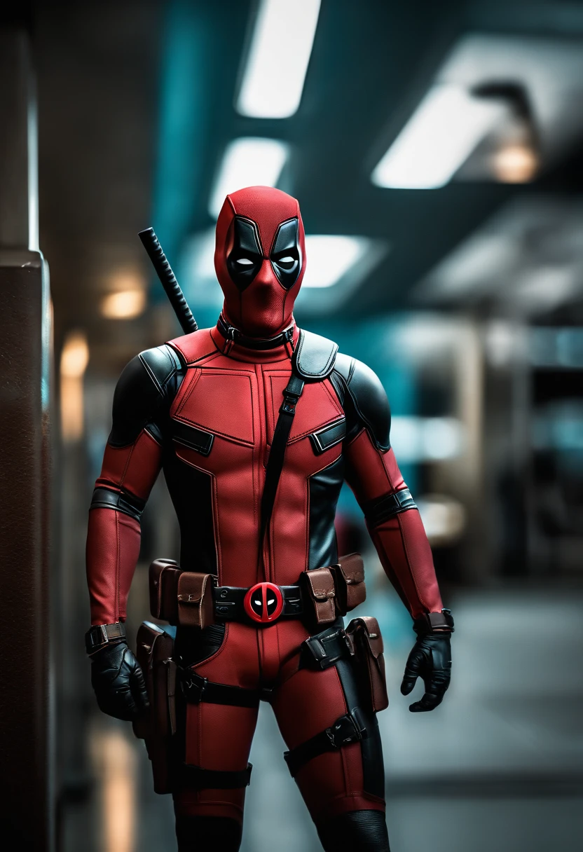 A deadpool, real gold white with titanium cybernetic suit, detalhado, designe perfeito, alta qualidade arestas perfeitas e simmetricas ::n_desenho de estilo, low quality defect, boneco, game, anime