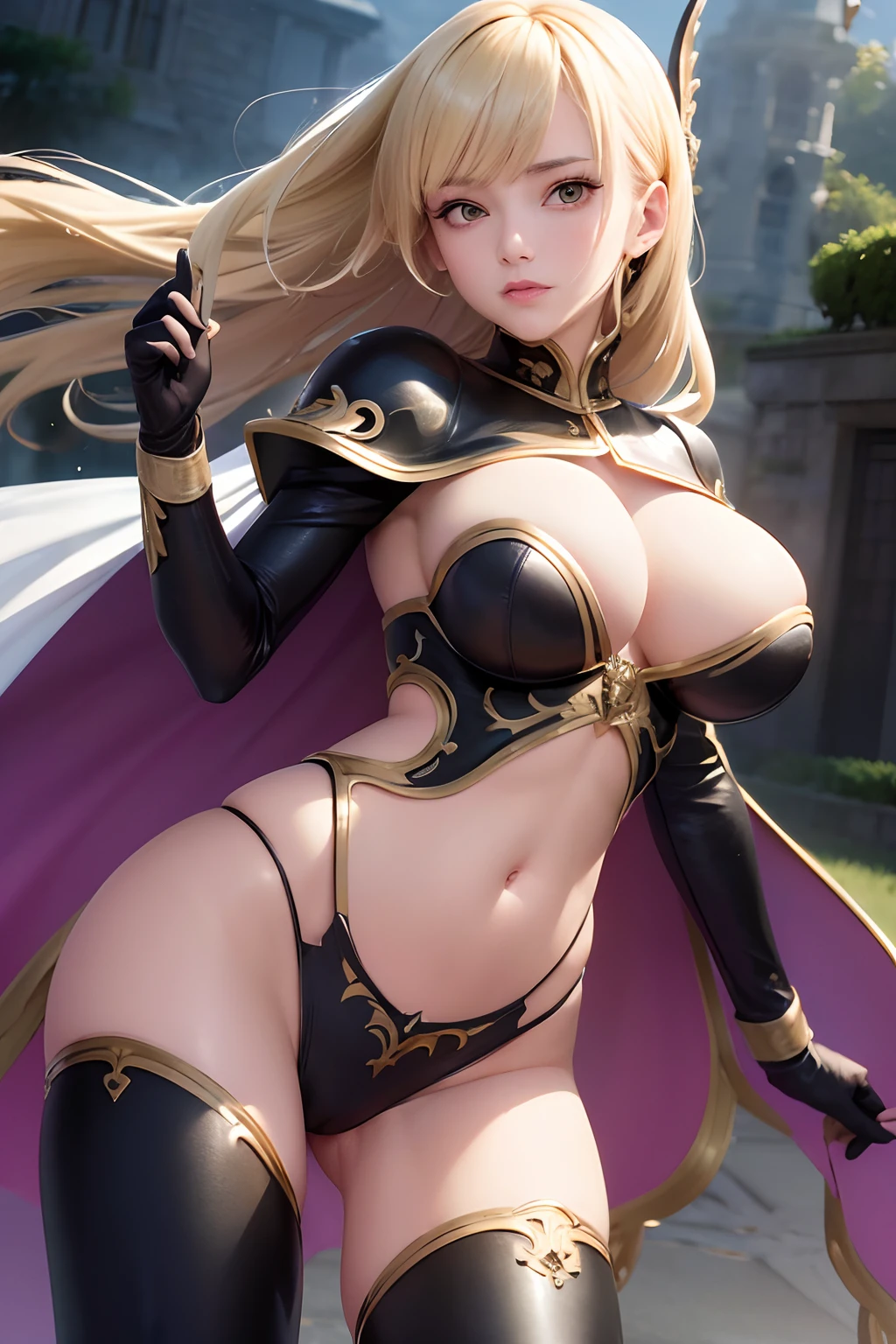((Best Quality, 8K, Masterpiece: 1.3)), 1girl, shiny skin, sharp, Perfect Body Beauty, realistic shaded perfect body, ("fantasy,bosysuit,transparent pussy" :1.2), , ("fantasy, black, armor gloves":1.2), ("fantasy, armor leggins"1.2), ("fantasy, robe"1.1), big_breasts, fantasy back ground, (dynamic pose:1.1), no bra, wind, inferno