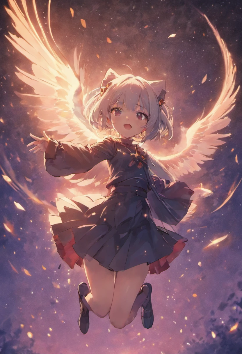 White hairs、fluffy fur、White puppy、Vigorous、Anime loving puppy、,, furry animal,Instagram icon、A charming smile、Jumping towards the sky、Office Lady Style Clothes、tight outfit、