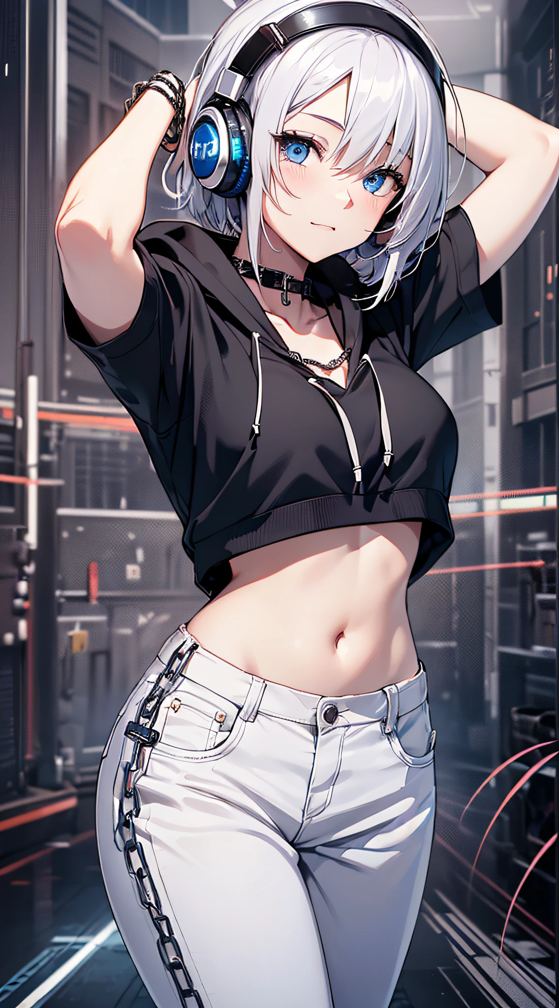 .Raw photo, masterpiece, best quality, ultra-detailed, high resolution, extremely detailed CG, unity 8k wallpaper, official art, production art, novel illustration, caustics, textile shading, super detailed skin, perfect anatomy, detailed, cinematic lighting, dynamic lighting, young and short adult woman, 21 years old, beautiful detailed eyes, (shiny alabaster skin), sexy smile,(nsfw:0.7), (Casual Sports Top and Leggings :1.5), (DD breasts), curvy and thick slim body, large buttocks, blonde, garter belt, Pretty starry pupiled eyes, long lashes, eye shadow, eyeliner, detailed eyes, beautiful eyes, full pink lips, short height(160cm), Two toned hairstyle(Astral colored hair) behind viewer, back shot, hips focus, short height(160cm)