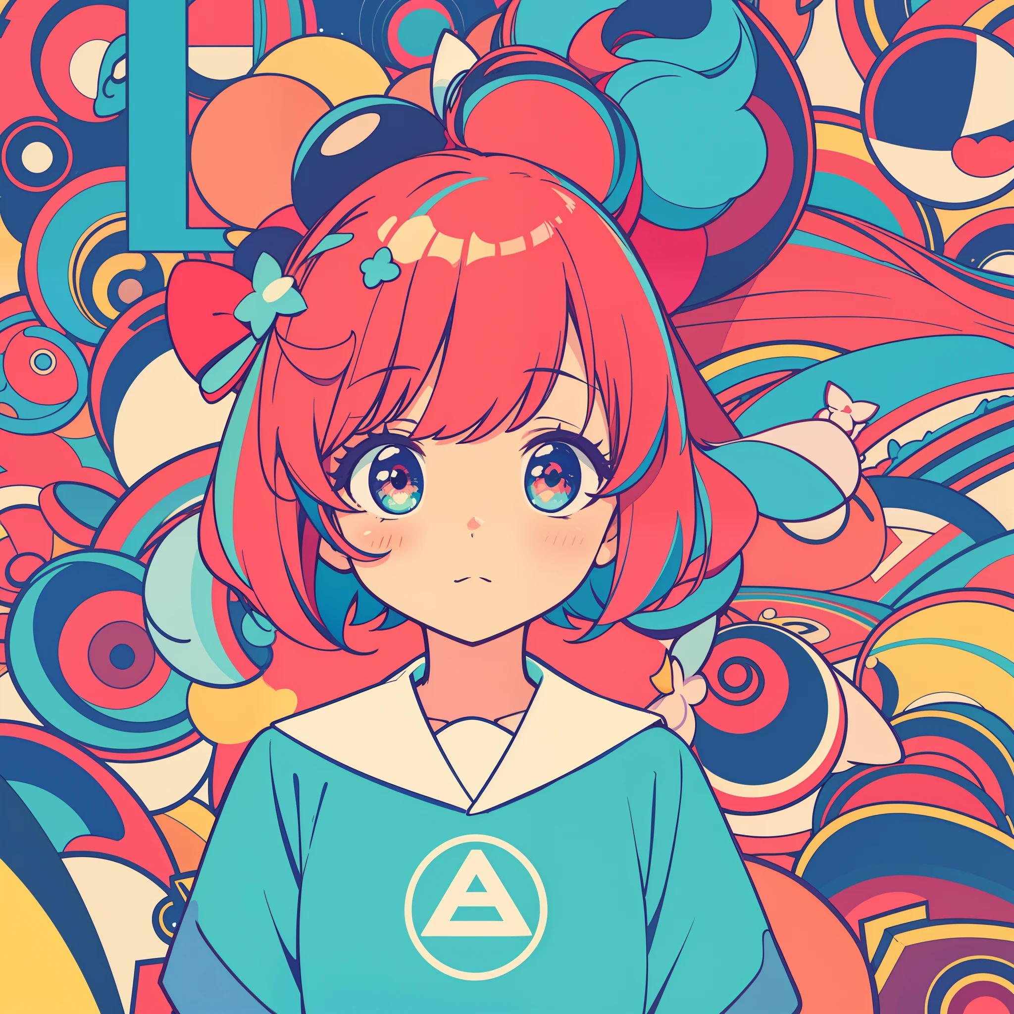 hightquality、A logo、colorful backdrop、Kawaii Girl