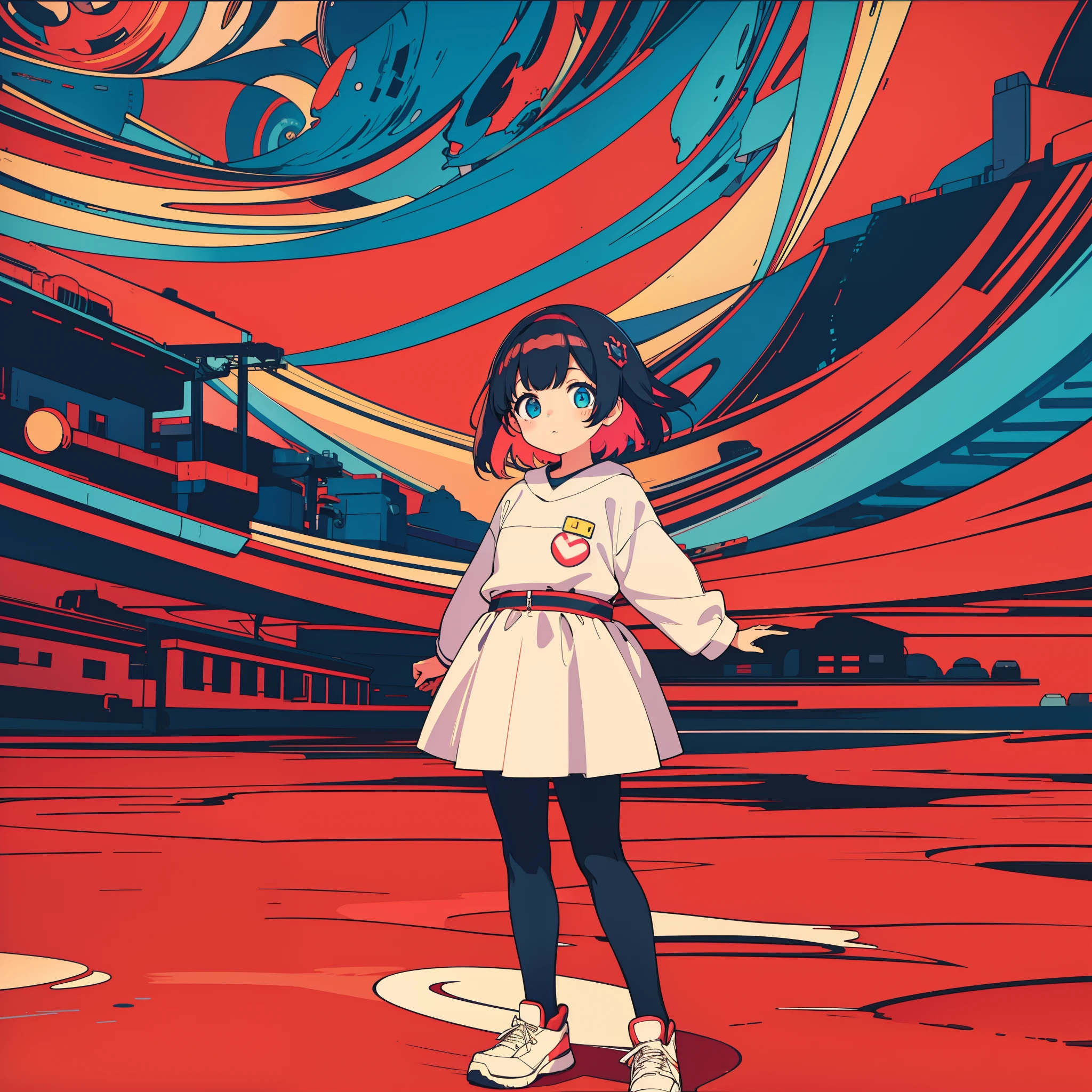 hightquality、A logo、colorful backdrop、Kawaii Girl
