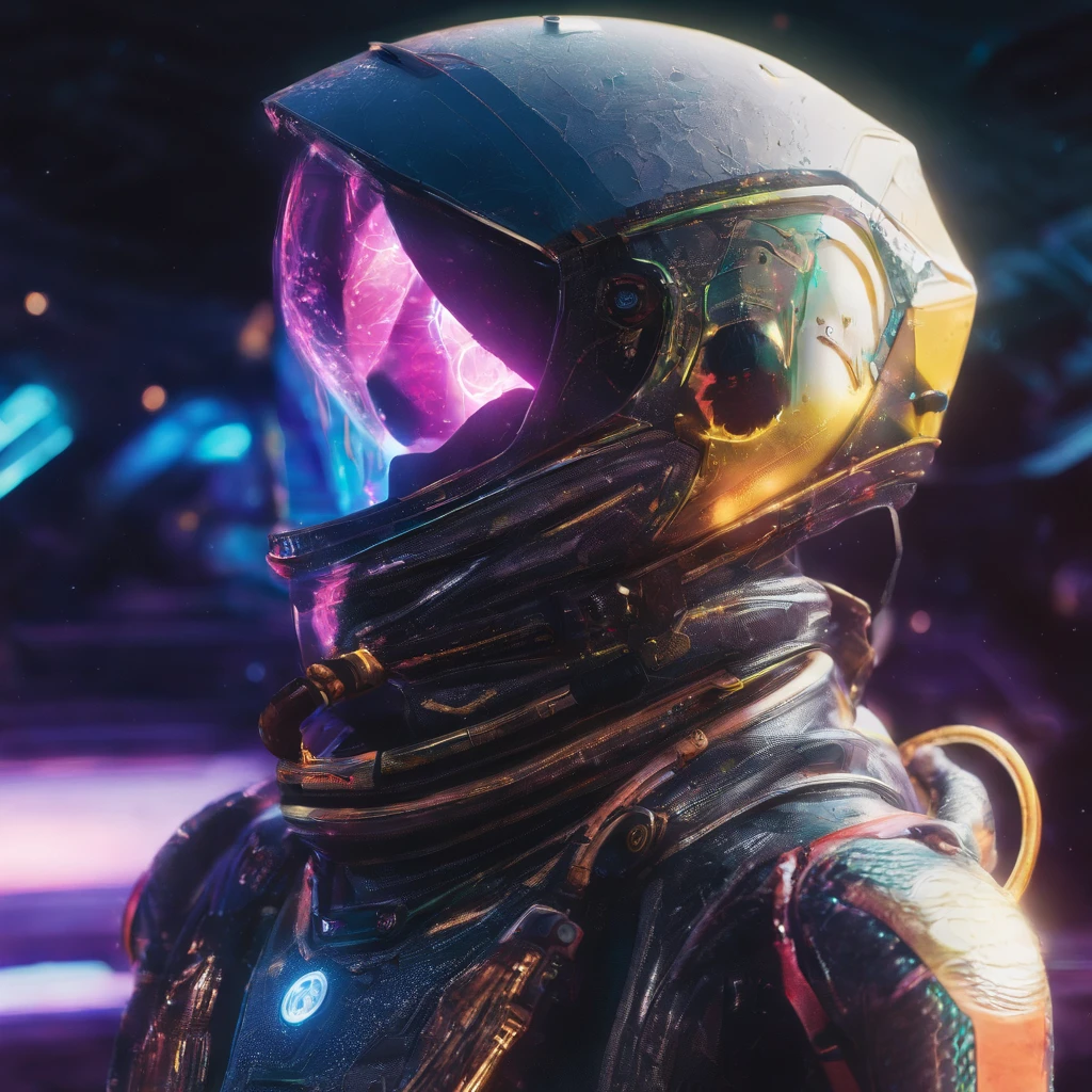 Pleiades spacesuit mine，Stereo equidistance，starlights，dingdall effect，Light and shadow intensification，3D modeling，Four-dimensional model，Virtual Engine，rendering，Studio lighting，The light shines，fantasy atmosphere，vibrant with colors，8K，Surface reflected light