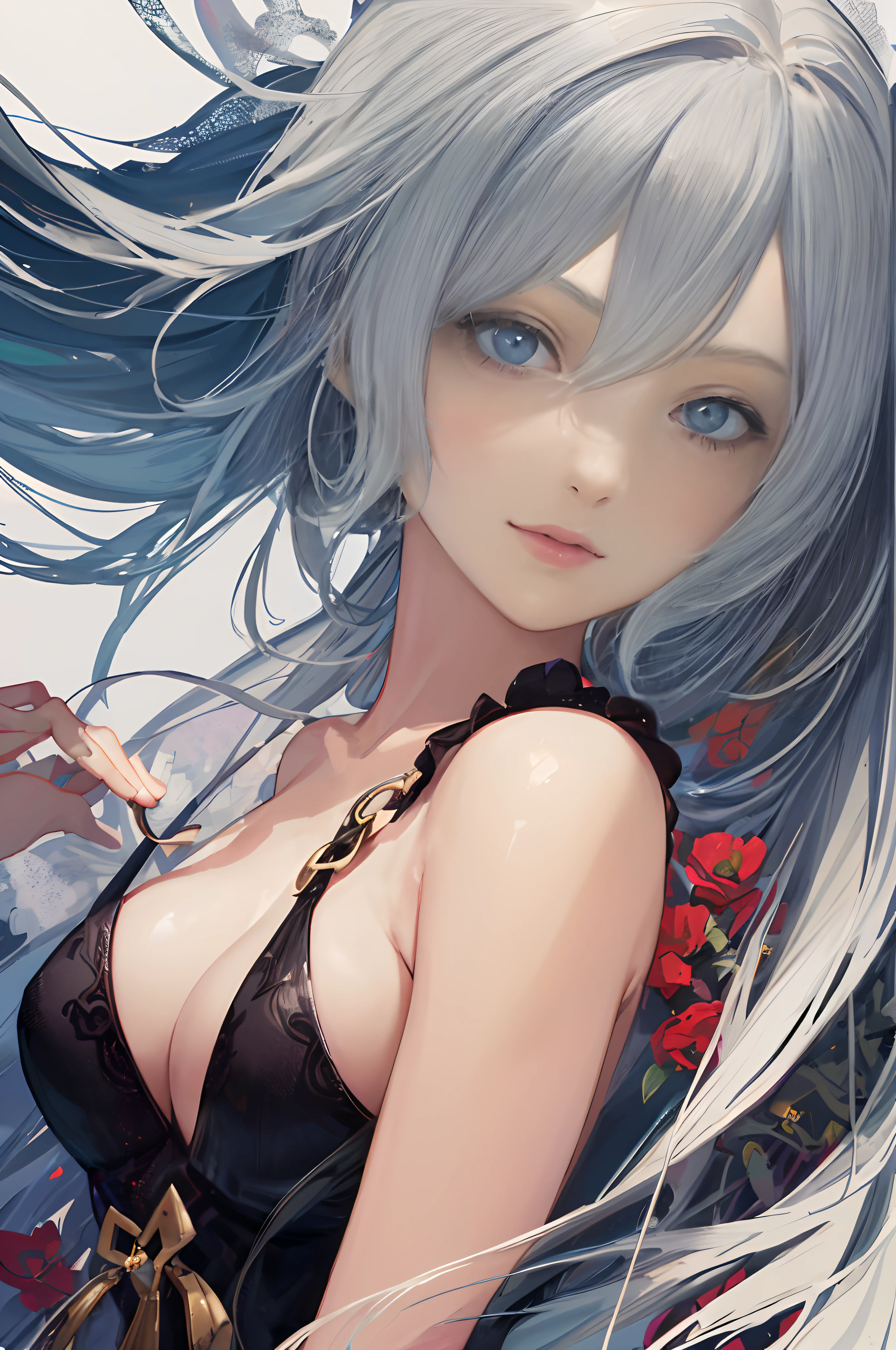 ((A sexy and beautiful woman sitting on top of me and looking down at me)), ((The cutest 22-year-old beauty)), ((Charming smile)), ((Very long hair) ), ((Revealing dress)), ((Abundant bust)), Gradient eyes, Seductive makeup, Single view, NFFSW, UHD, Retina, Masterpiece, Accurate, Anatomy, Scientifically correct, Texture skin, super detail, high detail, high quality, award winning, top quality, high resolution, 1080P, HD, 4K, 8k, 16k