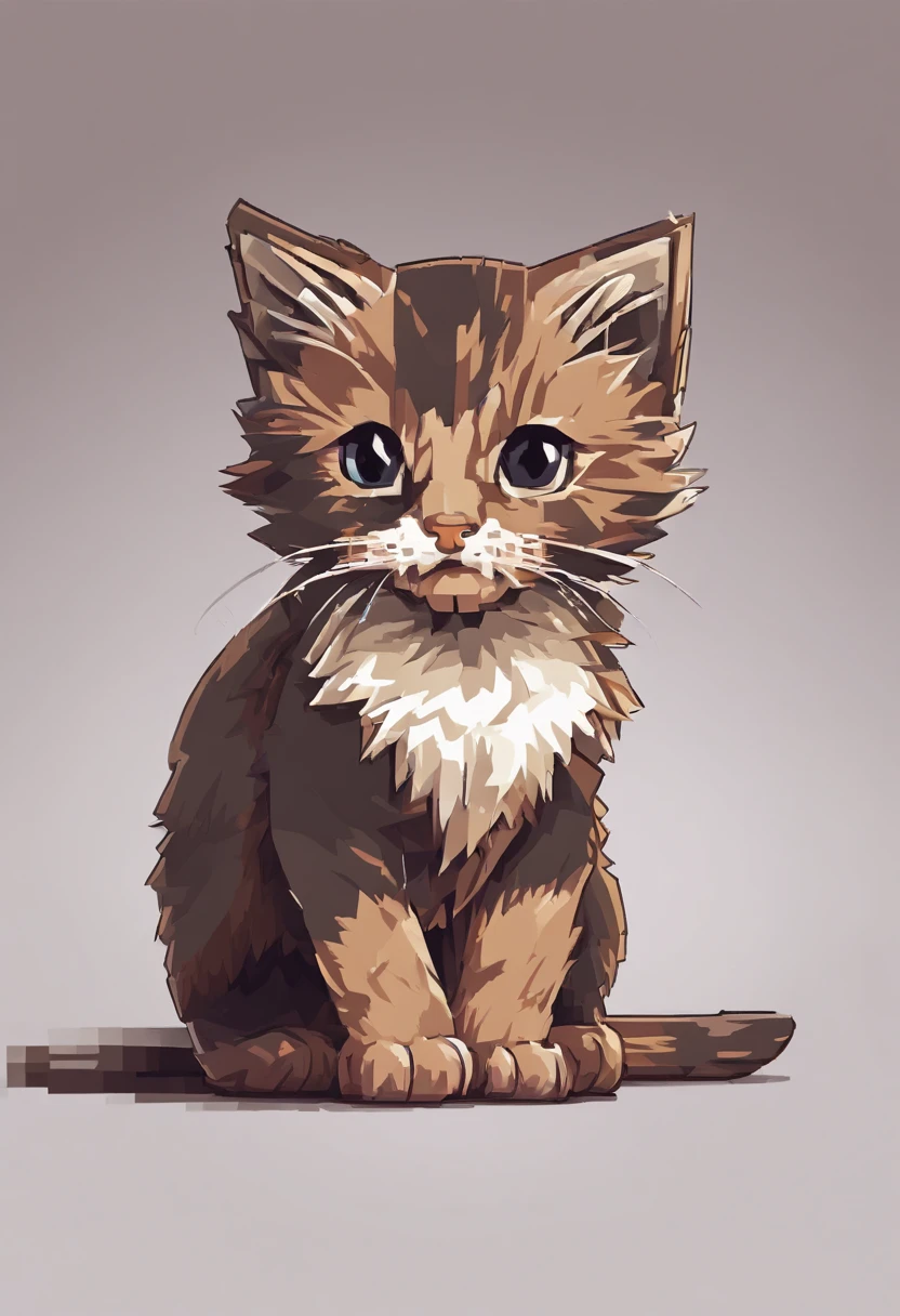 Cute kitten in pixel art,Kittens,Frolicking kitten,3D pixel art 4K wallpaper. Incredible pixel art details. Pixel art. steam wave. Detailed Unreal Engine pixel art,"Generate cute kitten pixel art,This kitten is bright in color.,Hope you're in an adorable pose,Although any cat breed does not matter,if possible, Drawing a kitten with big eyes"