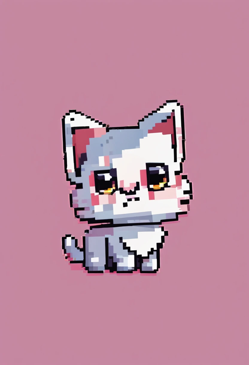 Cute kitten in pixel art,Kittens,Frolicking kitten,3D pixel art 4K wallpaper. Incredible pixel art details. Pixel art. steam wave. Detailed Unreal Engine pixel art,"Generate cute kitten pixel art,This kitten is bright in color.,Hope you're in an adorable pose,Although any cat breed does not matter,if possible, Drawing a kitten with big eyes"