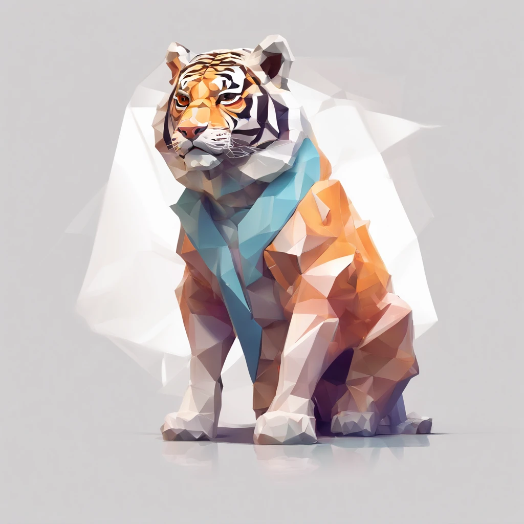 Perfect alignment, Cute little tiger in jacket,Crystal Vase,Rose flower, Wearing sunglasses, cheerfulness, Standing position, Abstract beauty, Centered, Looking at the camera, Facing the camera, Approaching perfection, Dynamic, Highly detailed, Smooth, Sharp Focus, 8K, hight resolution, Illustration, art by carne griffiths and wadim kashin, White background