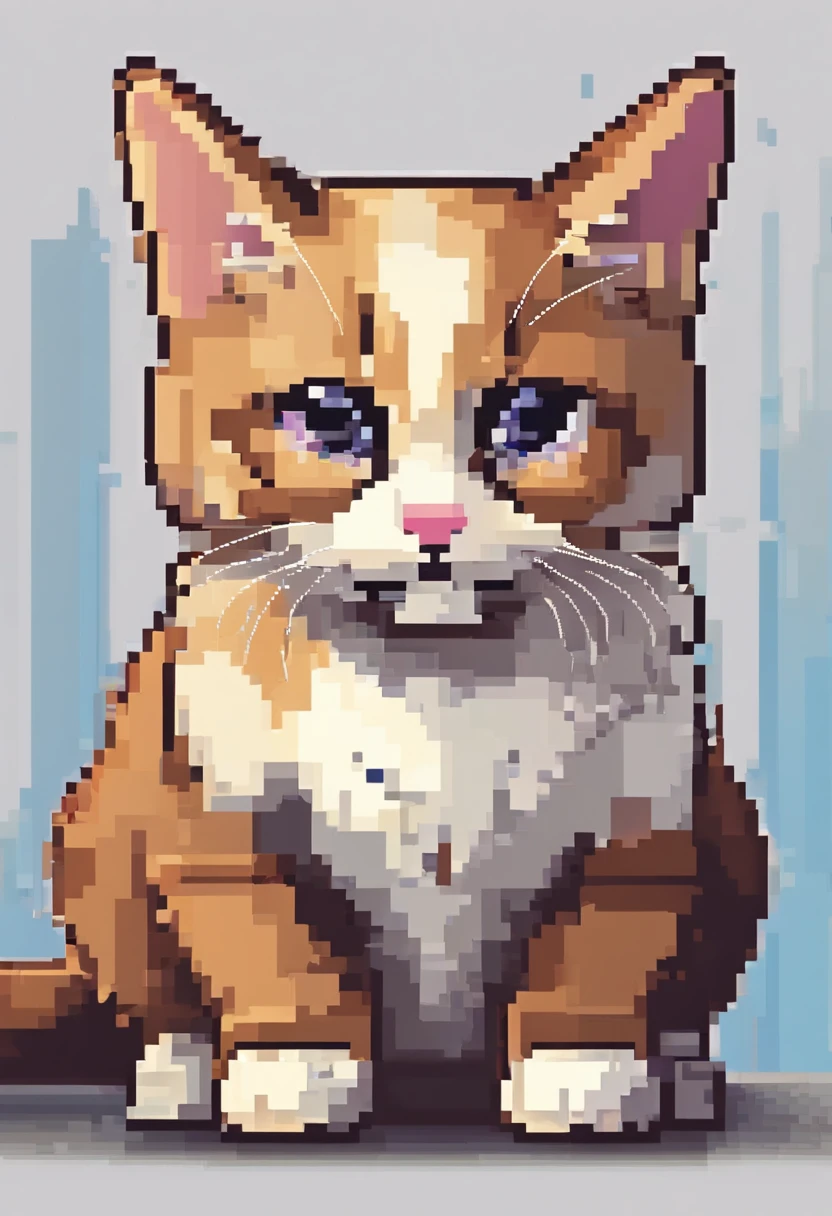 Cute kitten in pixel art,Kittens,Frolicking kitten,3D pixel art 4K wallpaper. Incredible pixel art details. Pixel art. steam wave. Detailed Unreal Engine pixel art,"Generate cute kitten pixel art,This kitten is bright in color.,Hope you're in an adorable pose,Although any cat breed does not matter,if possible, Drawing a kitten with big eyes"