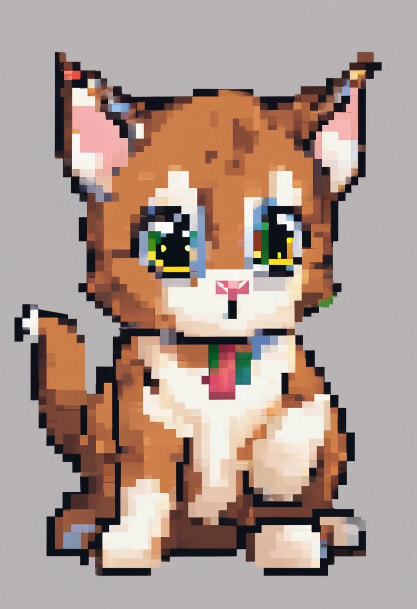 Cute kitten in pixel art,Kittens,Frolicking kitten,3D pixel art 4K wallpaper. Incredible pixel art details. Pixel art. steam wave. Detailed Unreal Engine pixel art,"Generate cute kitten pixel art,This kitten is bright in color.,Hope you're in an adorable pose,Although any cat breed does not matter,if possible, Drawing a kitten with big eyes"