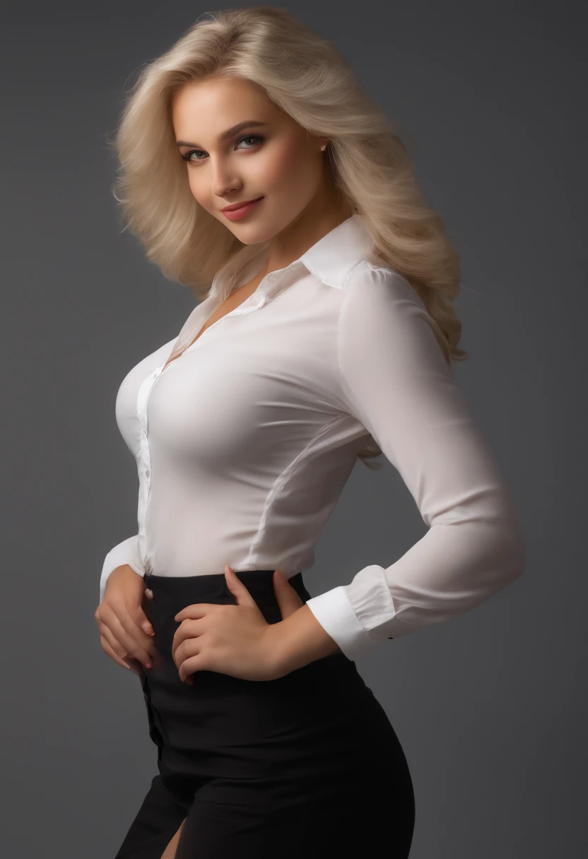 professionnel, (photo 4k:1.1) par (Jeremy Lipking:0.3), (Anna Dittmann:0.3), (Marque Ariane:0.3), (netteté:1.3), Détails élevés, Résistant (chemise décolletée:1.2), beau visage détaillé, des yeux noisette, longs cheveux blonds, (jolie jeune femme:1.3), (séduisant:1.1), (rougir:1.1), forme du corps en sablier, gros gros seins ronds, hanches larges et épaisses, déesse blonde, tenue moulante, tenue moulante, smiling séduisantly, joli visage, fille aux cheveux blancs parfaite, Pose satisfaite, cute séduisant smile, belle fille blonde, bonne jeune fille, bel angle, pose attrayante, jolie fille, pose sexy, une magnifique blonde, tout le corps picture, tout le corps, tout le corps shoot, Résistant black skirt and boots