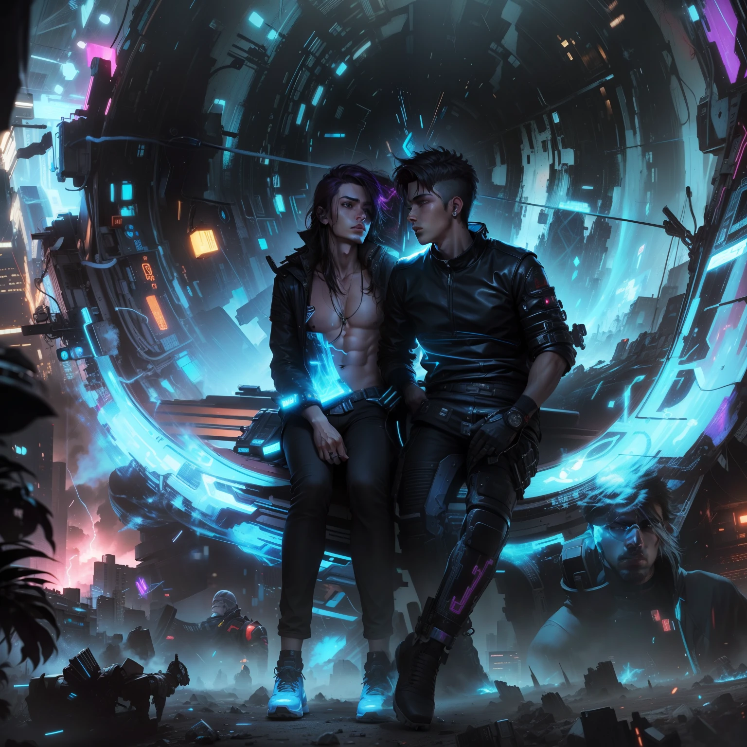 Change backround cyberpunk hansome boy, realistic face, 8k, ultra realistic