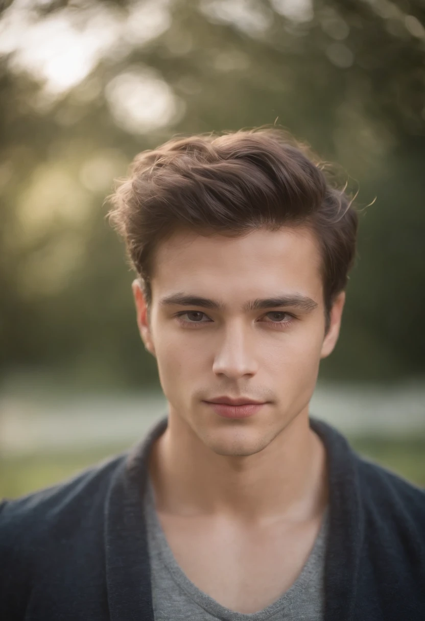 retrato de homens jovem e bonitos,22 anos, fanatical face, in green field on sharp focus background, Studio Photography, detalhes intrincados, altamente detalhado, Esmaltado,mysterious lighting,upper body