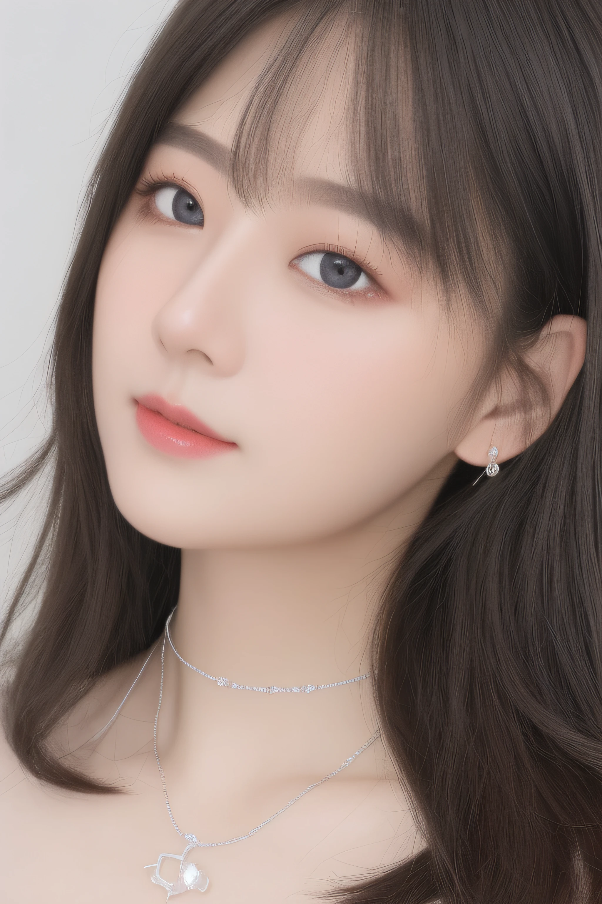 Best quality、tmasterpiece、A high resolution、1girll、Porcelain dress、hair adornments、choker necklace、jewely、pretty  face、Physically、Large breasts、mesmerizing eyes、Tyndall effect、realisticlying、Shadow Studio、edge lit、bicolor lighting、（highdetailskin：1.2）、8K, Ultra HD、Digital SLR、softlighting、high high quality、volumettic light、sneak shot、photore、A high resolution、4K、8K、The background is blurred out，