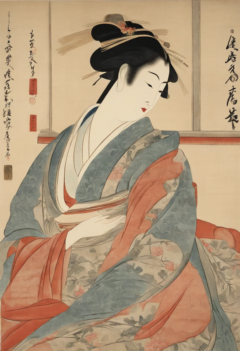 Best Quality, Kitagawa Utamaro's style, ukiyoe painting,Mask