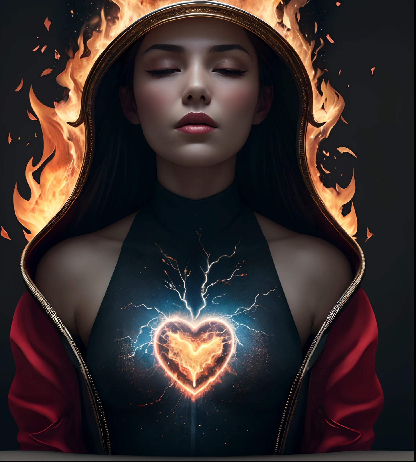 background black matte with fire