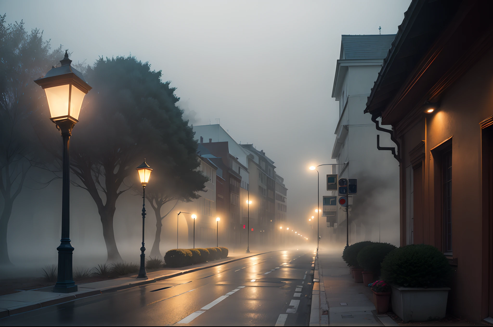 Street light in fog