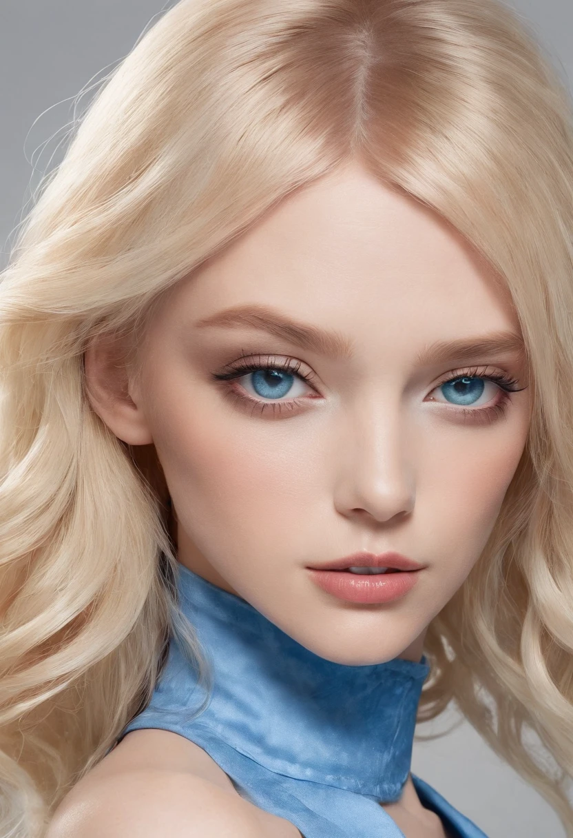 Ultra-realistic, Blonde Hair, Blue Eyes, girl wearing dress