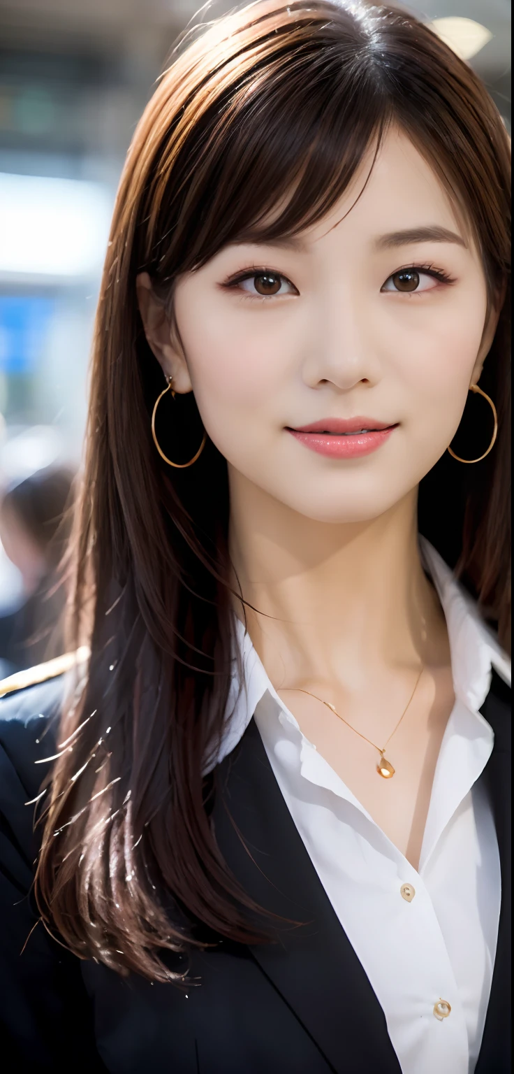 (Lovers 1 Girl), (Colossal tits:1.3), Airport lobby、Night view of airport in background、 ((Grab the viewer's hand)), (master piece: 1.3), (max resolution: 1.4), (UltraHD: 1.2), cinematric light, UltraHD, (Detailed eyes and skin), (detailed facial features), nffsw, 8K分辨率, Perfect Style, beautiful countenance、Highly detailed facial and skin texture、A detailed eye、二重まぶた、Glitter Eyeliner:1.2、thin cheeks、fair white skin:1.6、shiny little necklace and earrings,、Red Rouge:1.2、shiny lip:1.2、((FULL BODYSHOT:1.2))、((From a very intimate distance:1.2))、(Neat and snow-white blouse)、Tartan checked skirt、high-heels、(Layered Hair Style、dark brown hair)、medium-Long hair、(A very seductive smile:1.2)、Colossal tits:1.3