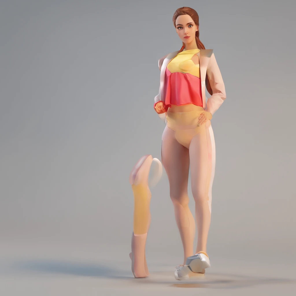 brasileira com top com rosto bonito e estrutura do corpo feminino com peitos frim