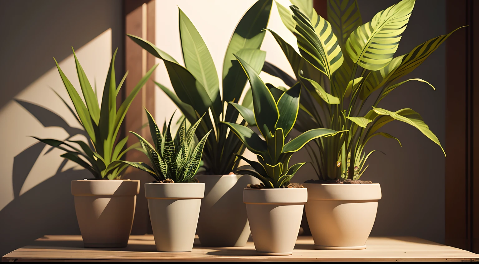 Collection of photorealistic Sanseveria plants