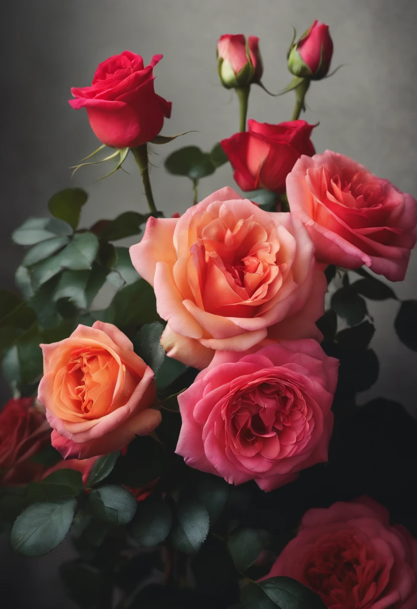 um grupo de rosas meio apagadas para uma capa de livro