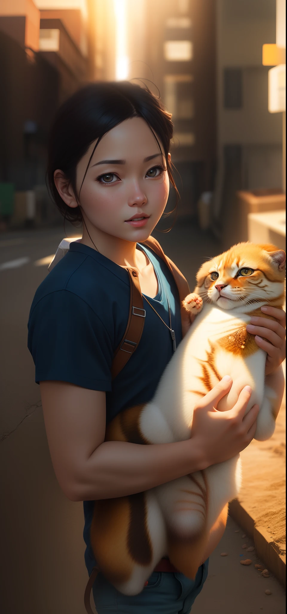 Change background and make the image like anime and image quality realistic ultra realis