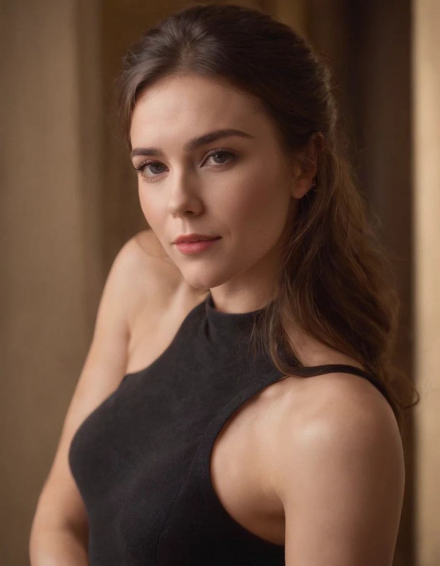 MagazineCover,virginKillerSweater, Side Chest, (Sleeveless:1.2), cleavage_Cutout,Naked back,From the side