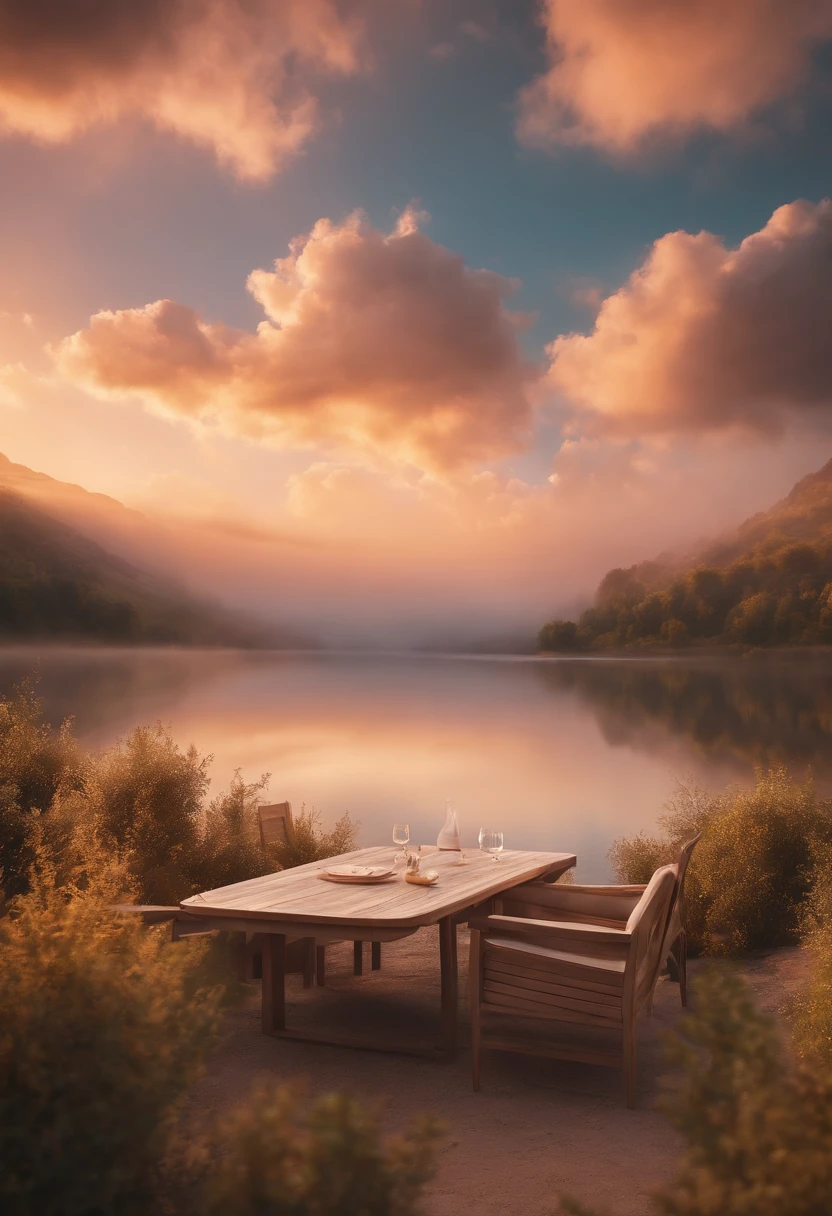 (best quality,4k,8k,highres,masterpiece:1.2),soft,cloud-like furniture,soft lighting,multicolored clouds,ethereal,gentle lighting,tranquil landscape,serene atmosphere,vibrant colors,hazy feeling