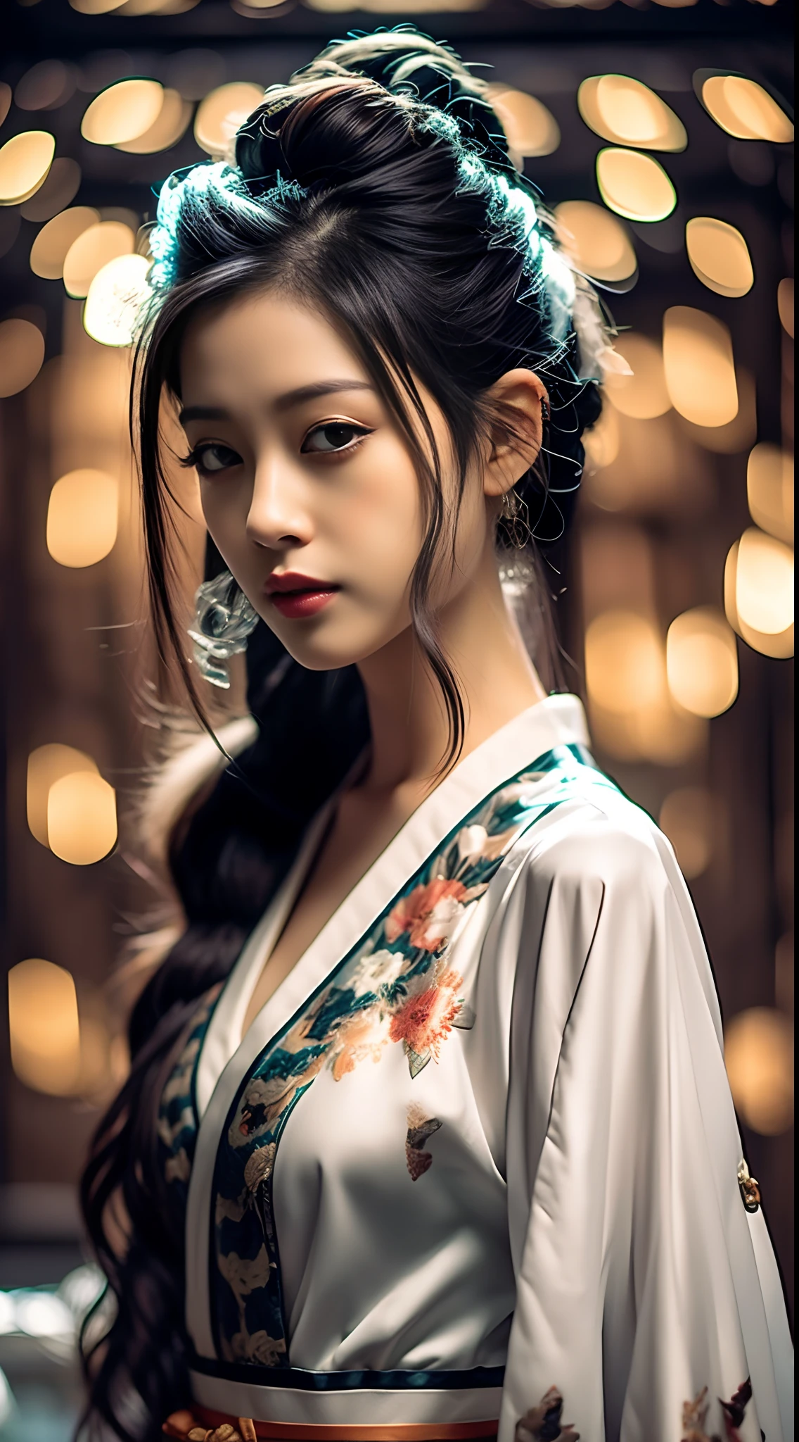 best quality, masterpiece, highres, wuxia 1girl, china dress, super Beautiful face, super beautiful eye, super beautiful hair