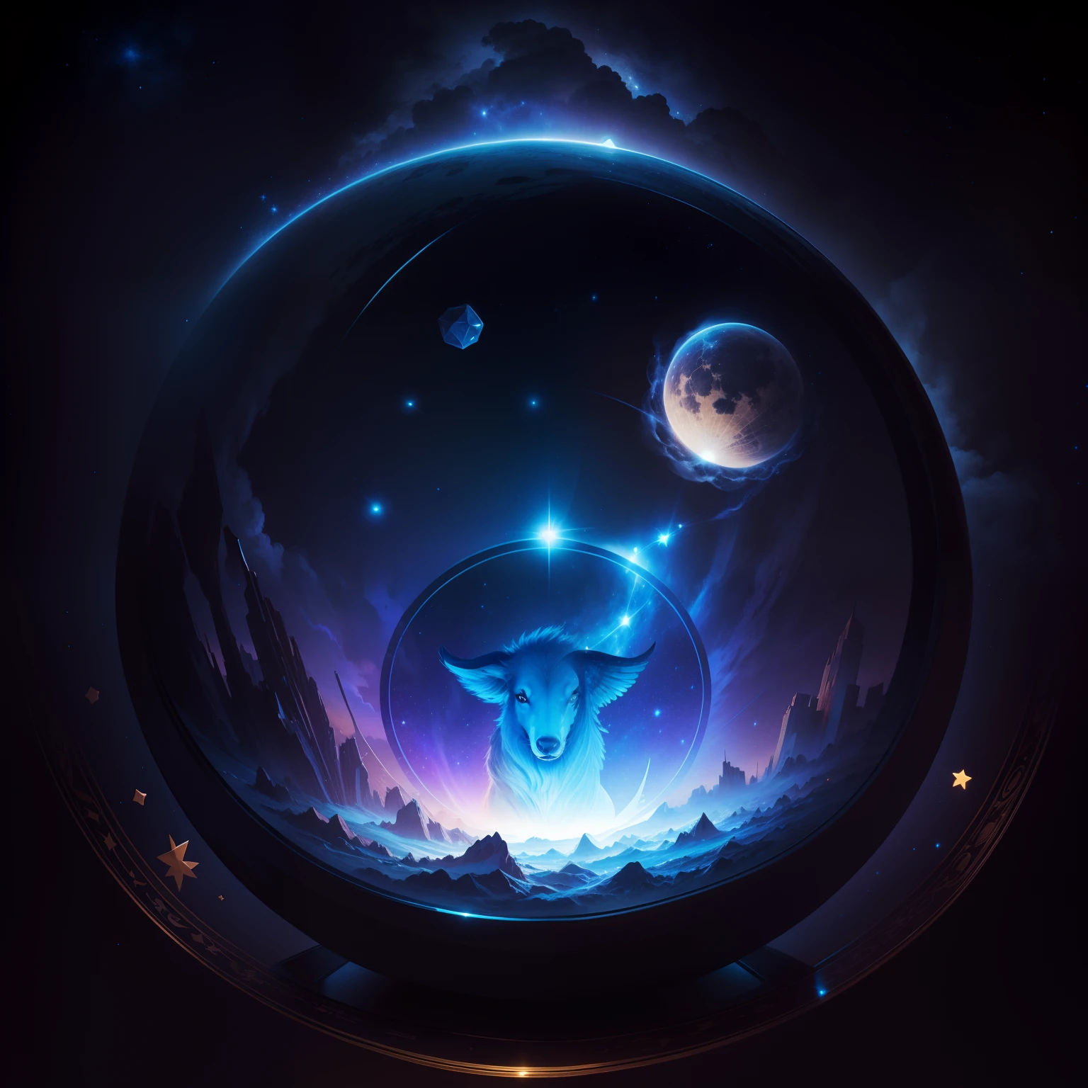 Draw a starry sky background