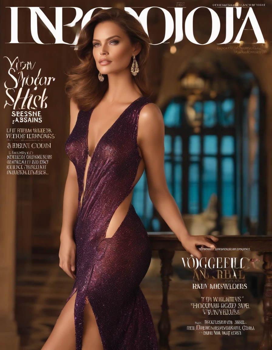 magazine cover,vogeSweater, side chest, (Sleeveless:1.2), cleavage_cutout,bare back,from on the side