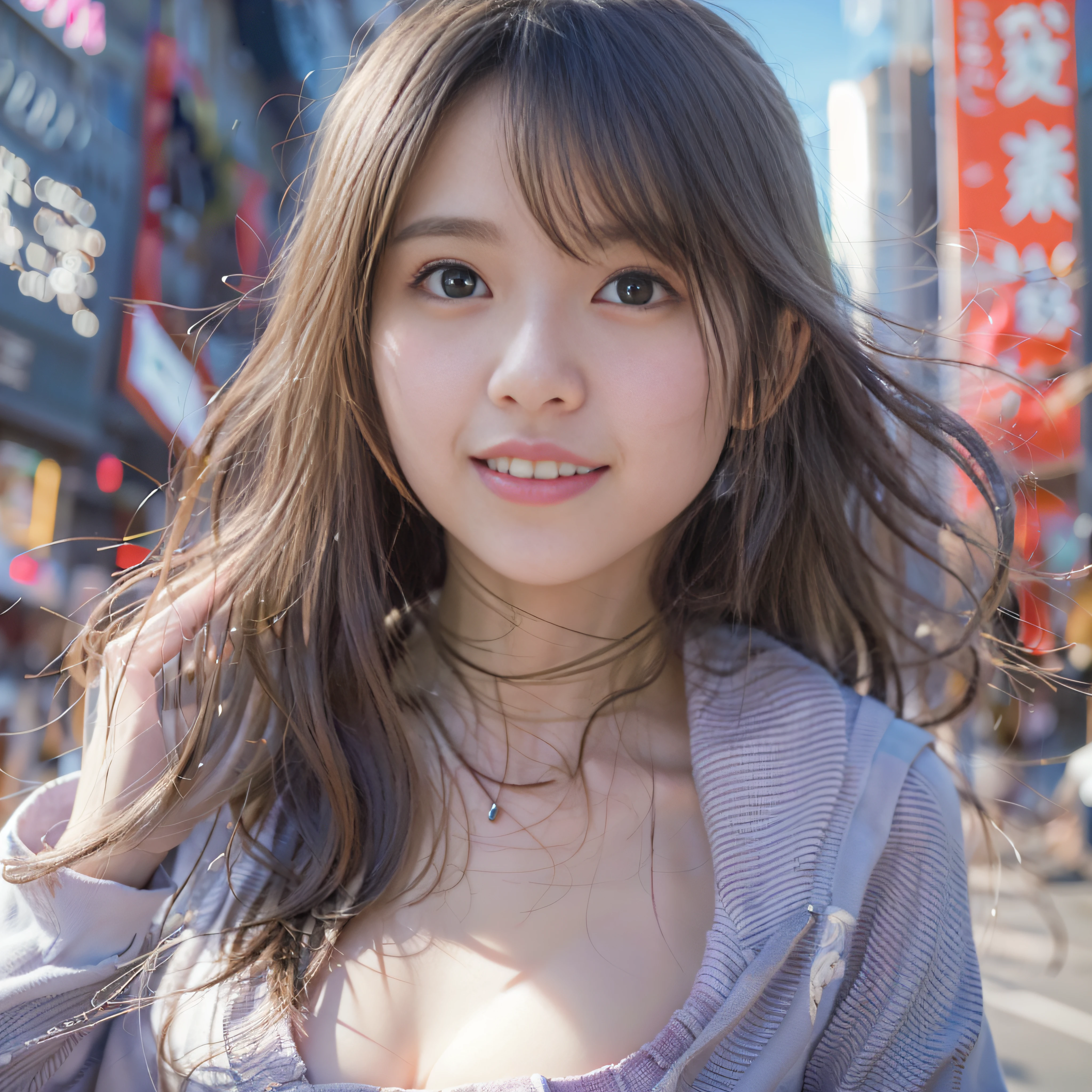 A soft and tolerant girl 

girl with cute face 

Her long, straight hair is tied on the side. 

(black hair) 

E cup breasts 

gentle smile 

Eating around the shopping street 

the girl is holding an umbrella 

(sitting on a chaise longue with an umbrella) 

wearing  

japanese girl 

naked figure 
