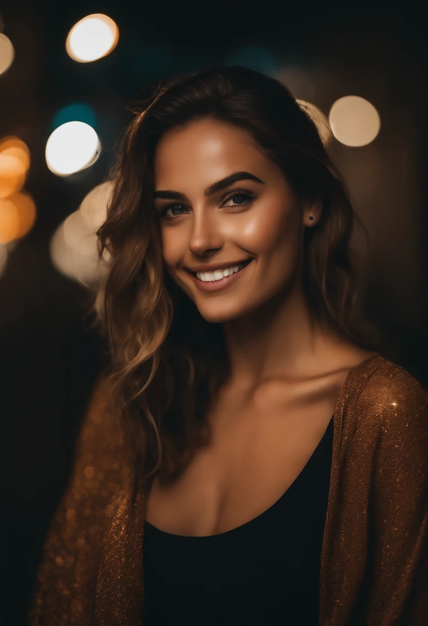 1menina, modelo, foto, rosto, magro, sorriso, clavicula, dentes, camisola, selfie, noite