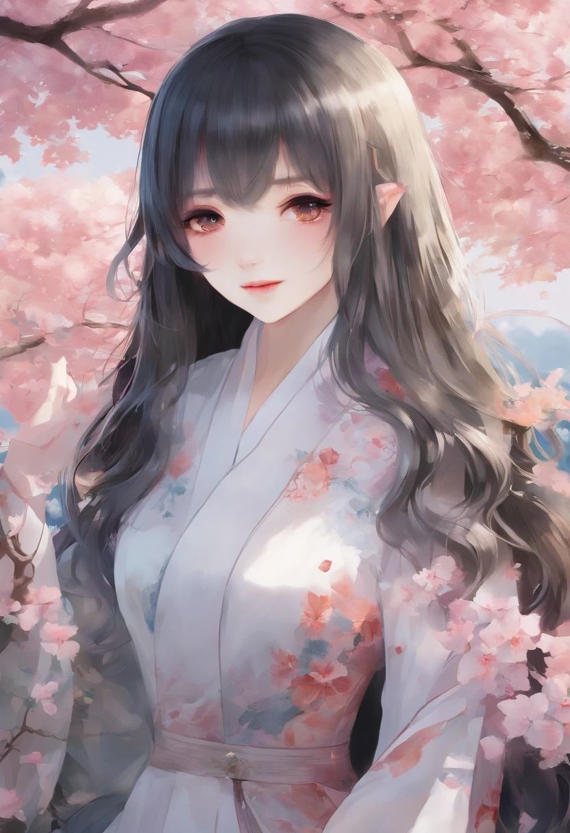 (best quality,4k,8k,highres,masterpiece:1.2),ultra-detailed,(realistic,photorealistic,photo-realistic:1.37),white hair,red eyes,vampire,cute,girl,full body,front view,(flowing,wavy:1.2) hair,long hair,porcelain skin,youthful look,innocent expression,long eyelashes,glowing skin,pink cheeks,(charming,enchanting:1.1) smile,(gentle,tender:0.9) gaze,delicate hands,fingertips,slender figure,elegant posture,soft clothing,(glimmering,twilight-like:1.1) lighting,subtle shadows,vibrant colors,pastel color palette