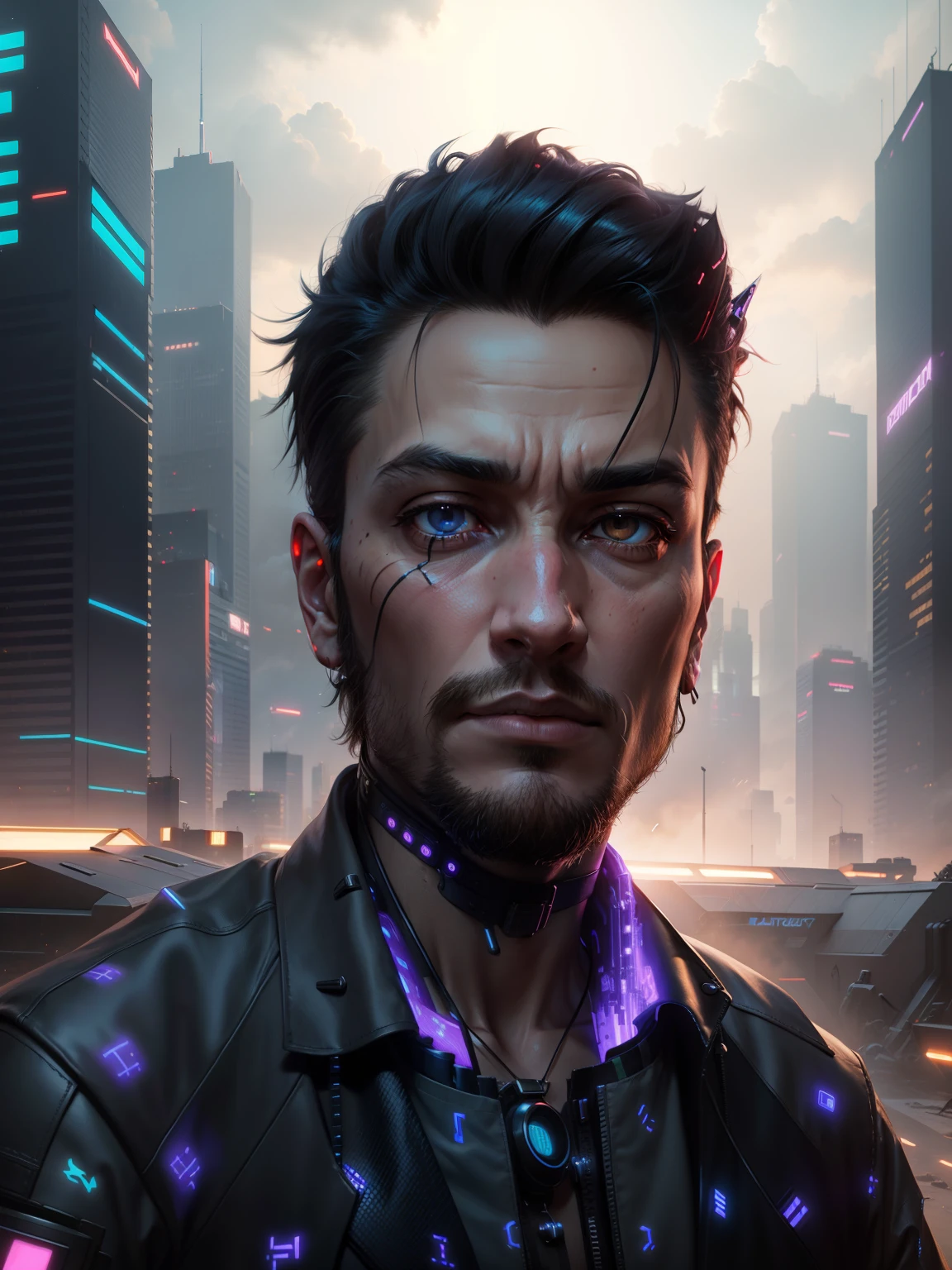 Cyberpunk, change this pic to a realistic proffesinal avatar pic,