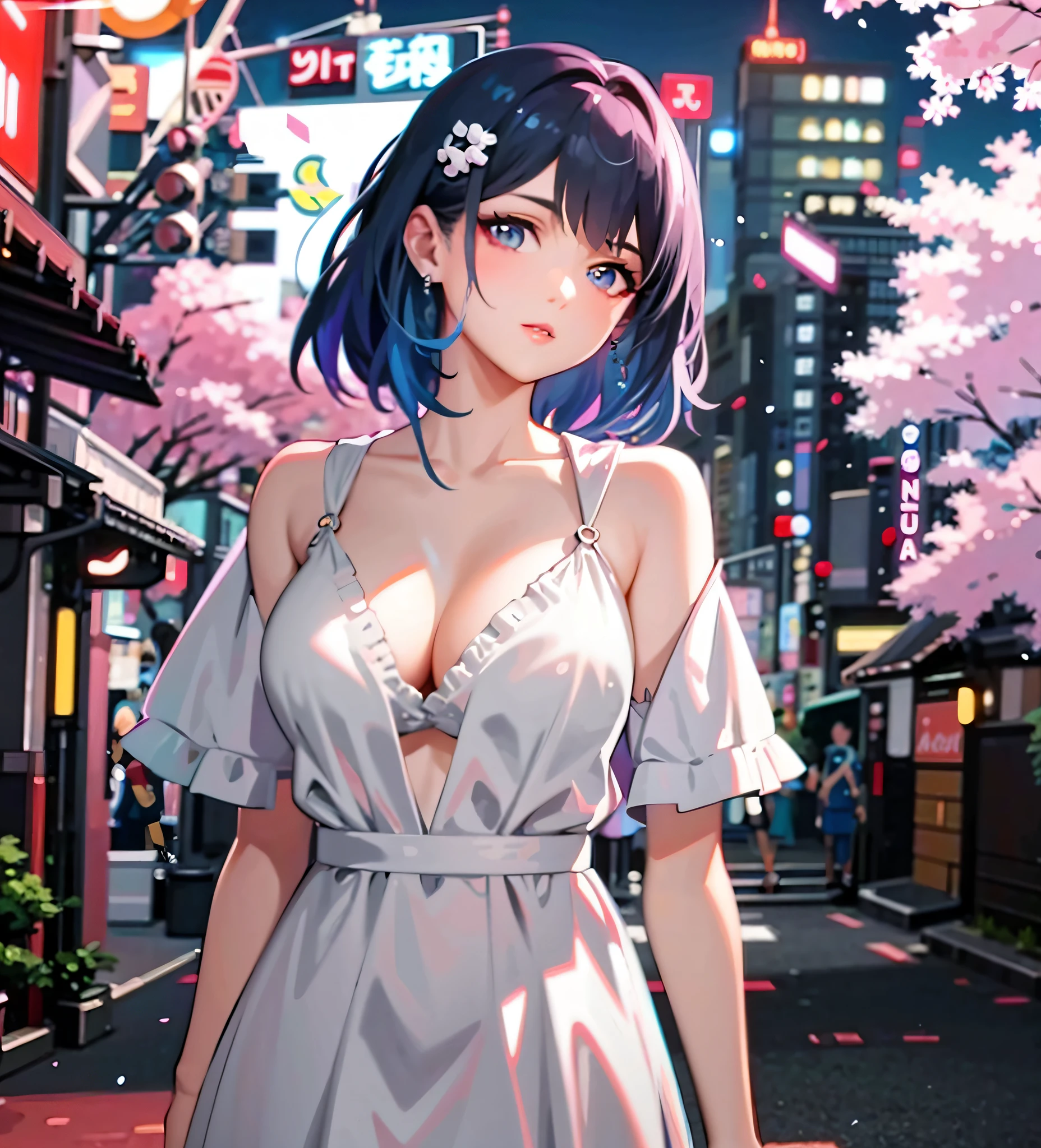 Anime girl in a white dress standing on a city street, estilo anime 4K, estilo anime. 8k, Melhor Anime 4K Konachan Wallpaper, arte digital estilo anime, Anime Art Wallpaper 8K, Anime Art Wallpaper 4K, Anime Art Wallpaper 4K, Papel de parede anime 4k, Paisagem de Ilya Kuvshinov, Anime Wallpaper 4k
