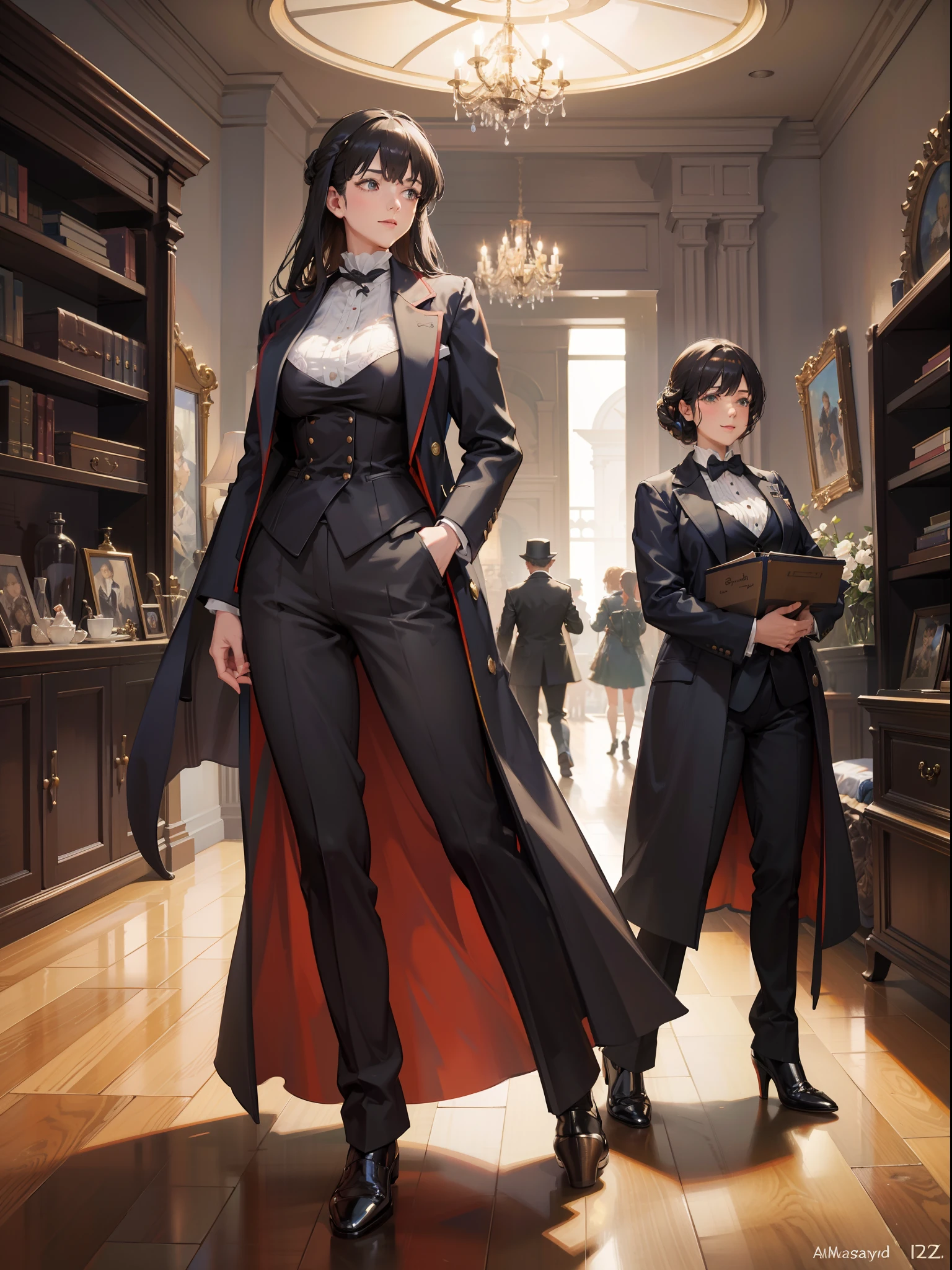 sherlock holmes & watson,
huge huge huge huge huge huge busty 2 girls assemble,
sherlock holmes girl brown glen check frock coat,
side standing watson girl white formal suits,
detective,
gently,
elegance,
wind,
smile,
london,
baker street,
british,
real face,
real body,
real background,
((((masterpiece)))), high quality, very_high_resolution, large_filesize, full color,