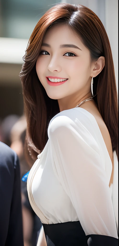 (Lovers 1 Girl), (Colossal tits:1.3), Tokyo Dome、Blouses and tight skirts、After work、Baseball Dating、Drinking draft beer、 (master piece: 1.3), (max resolution: 1.4), (UltraHD: 1.2), cinematric light, UltraHD, (Detailed eyes and skin), (detailed facial features), nffsw, 8K分辨率, Perfect Style, beautiful countenance、Highly detailed facial and skin texture、A detailed eye、二重まぶた、Glitter Eyeliner:1.2、thin cheeks、fair white skin:1.6、shiny little necklace and earrings,、Red Rouge:1.2、shiny lip:1.2、((FULL BODYSHOT:1.2))、(Neat and snow-white blouse)、Women's Fashion Autumn、high-heels、(Layered Hair Style、dark brown hair)、medium-Long hair、(A very seductive smile:1.2)