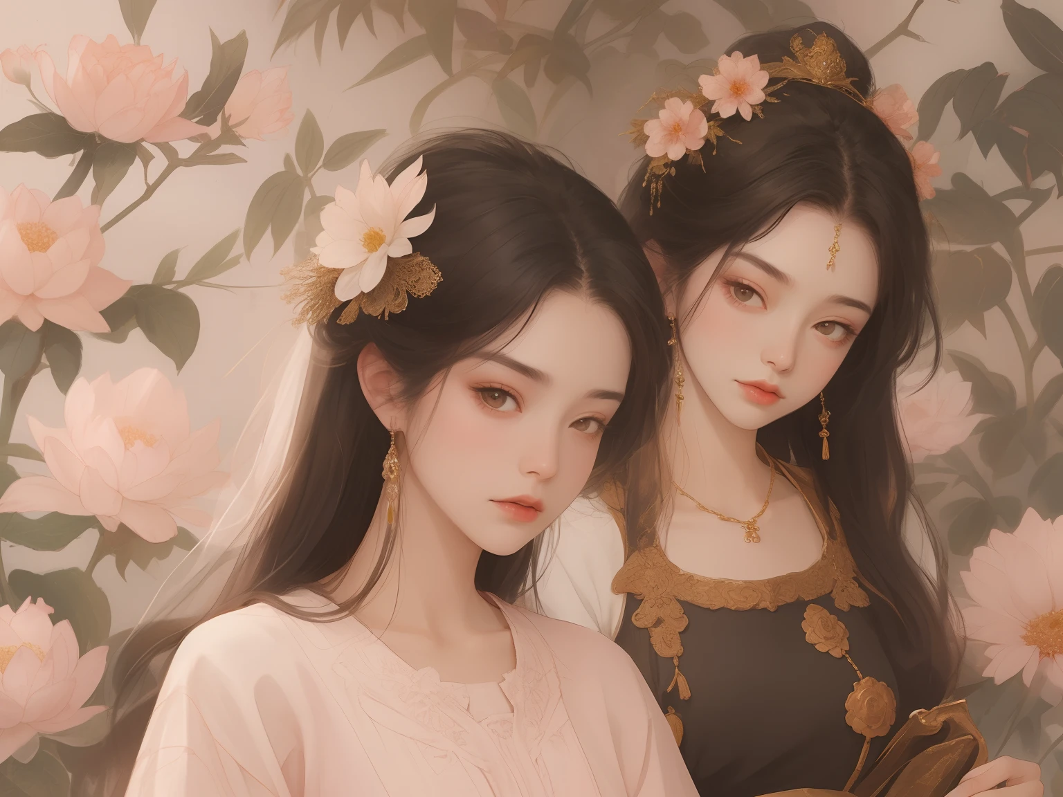 Best quality、tmasterpiece、A high resolution、1 flat-chested girl、White porcelain soft satin dress、white dresses,long white robe,Delicate hair accessories、Fine Necklace、detailed jewellery、pretty face、Physically、Flat and thin body,smallunderboob,Tyndall effect、realisticlying、Surrounded by white flowers、White flowers,edge lit、Surrounded by white flowers、bicolor lighting、(highdetailskin:1.2)、8K, Ultra HD、Digital SLR、softlighting、high high quality、volumettic light、sneak shot、photore、A high resolution、4K、8K、The background is blurred out,