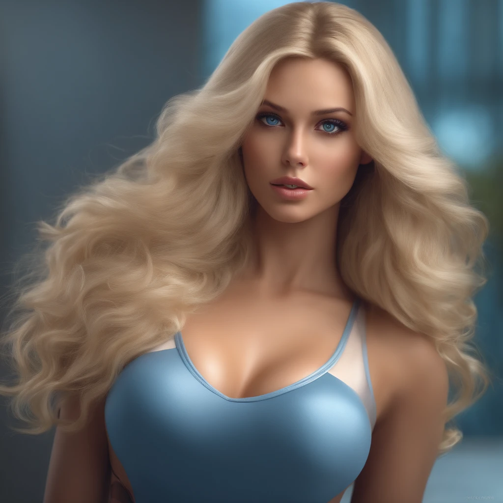 blonde hair blue eyes supermini skirt wearing hips visible in the middle big breasts