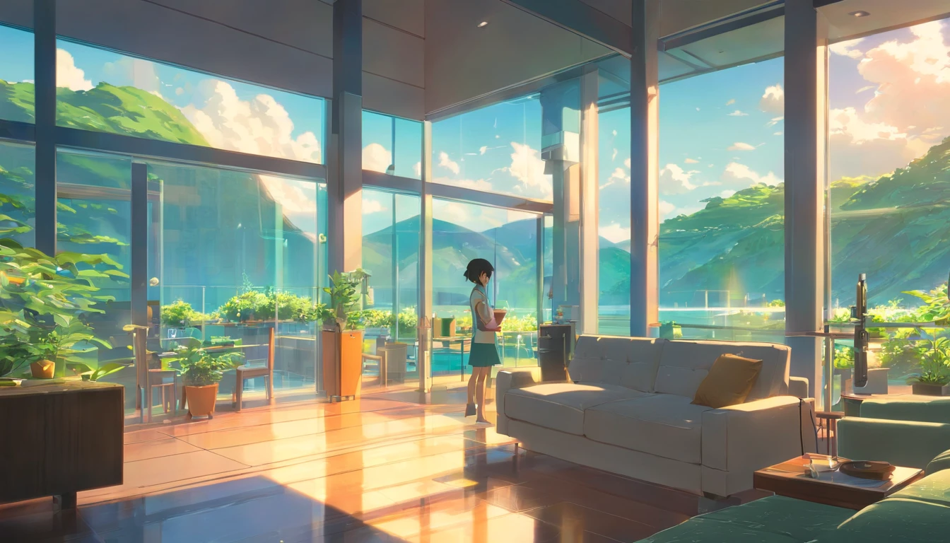 (obra prima) (ultrarealista) house of glass, imagem vista de fora