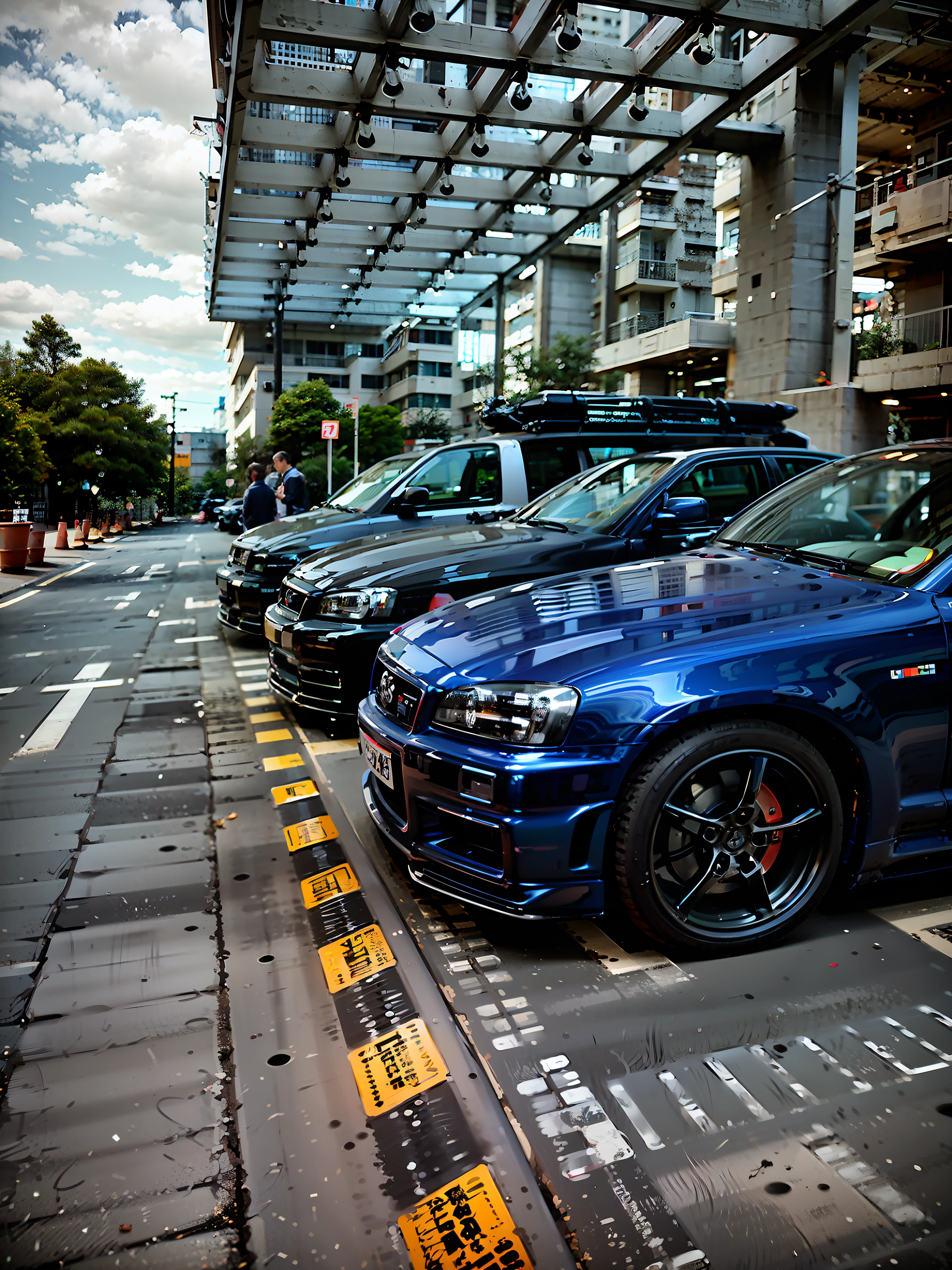 There are rows of cars parked on the side of the road, cars parked, cars parked underneath, high-quality picture, taken with a Sony A7R camera, taken with sony alpha 9, cars parked, mercedez benz, shot on nikon z9, Photo taken with Sony A7R, high-quality photo, mercedes and volkswagen, photography of
