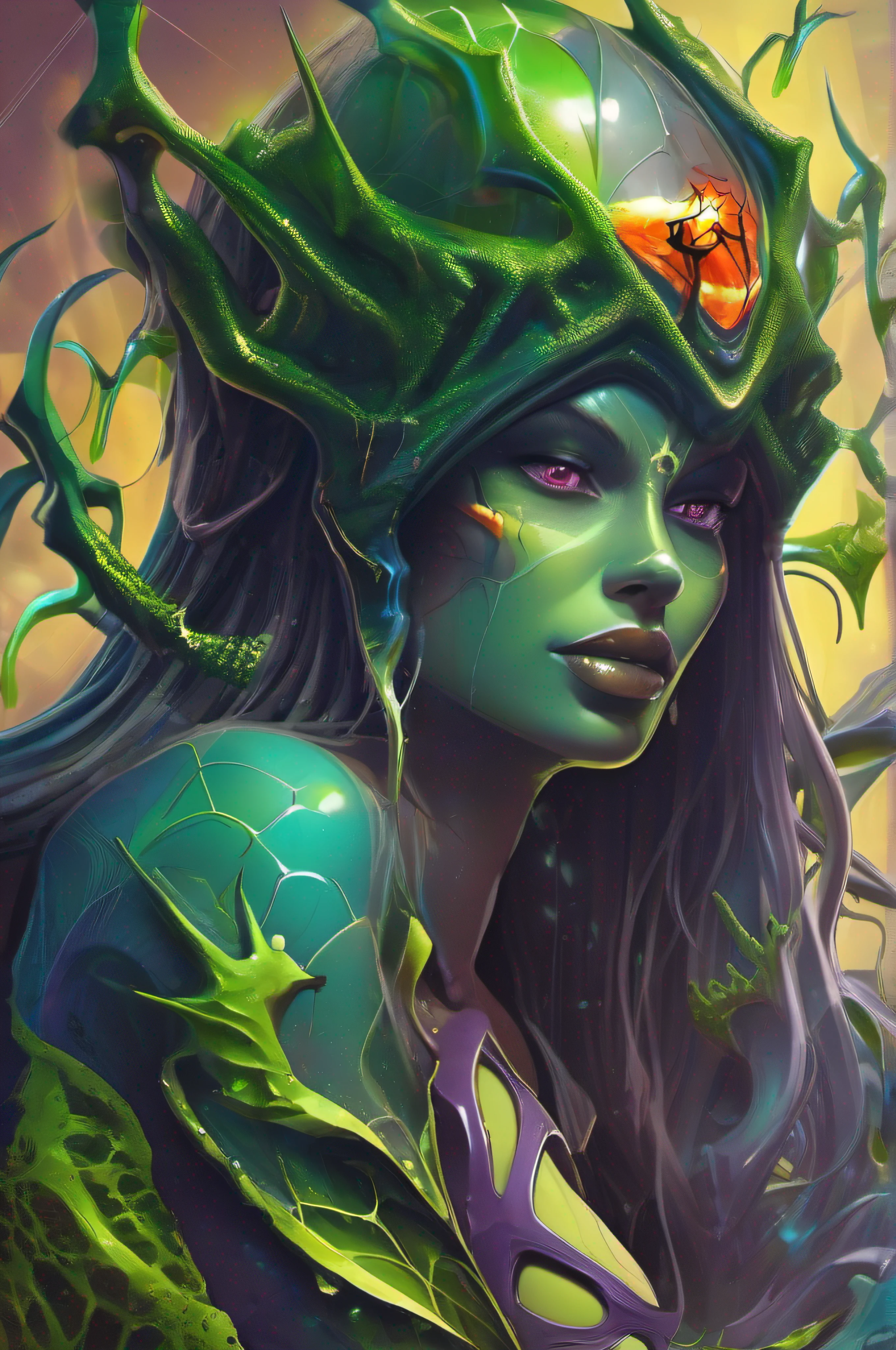 (spider woman) fused with (slime creature)